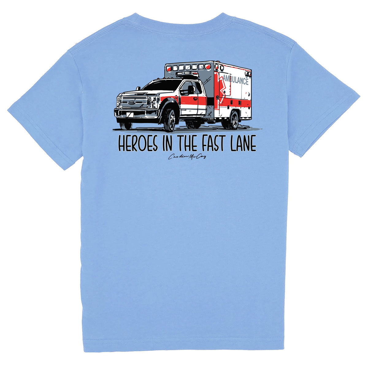 Kids' Heroes in the Fast Lane Short Sleeve Pocket Tee Short Sleeve T-Shirt Cardin McCoy Carolina Blue XXS (2/3) 
