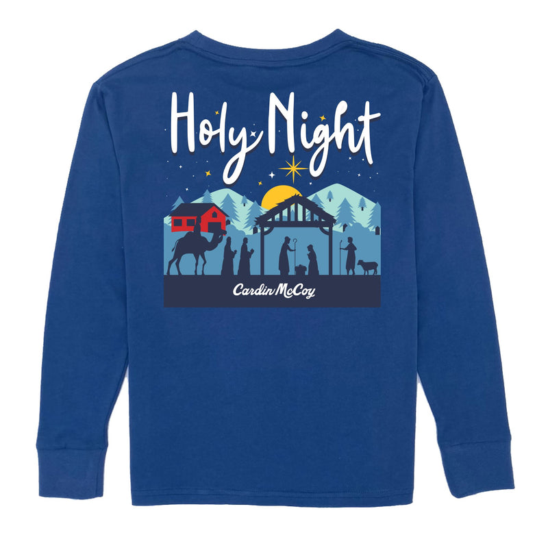 Kids' Holy Night Long-Sleeve Tee Long Sleeve T-Shirt Cardin McCoy Blue XXS (2/3) Pocket