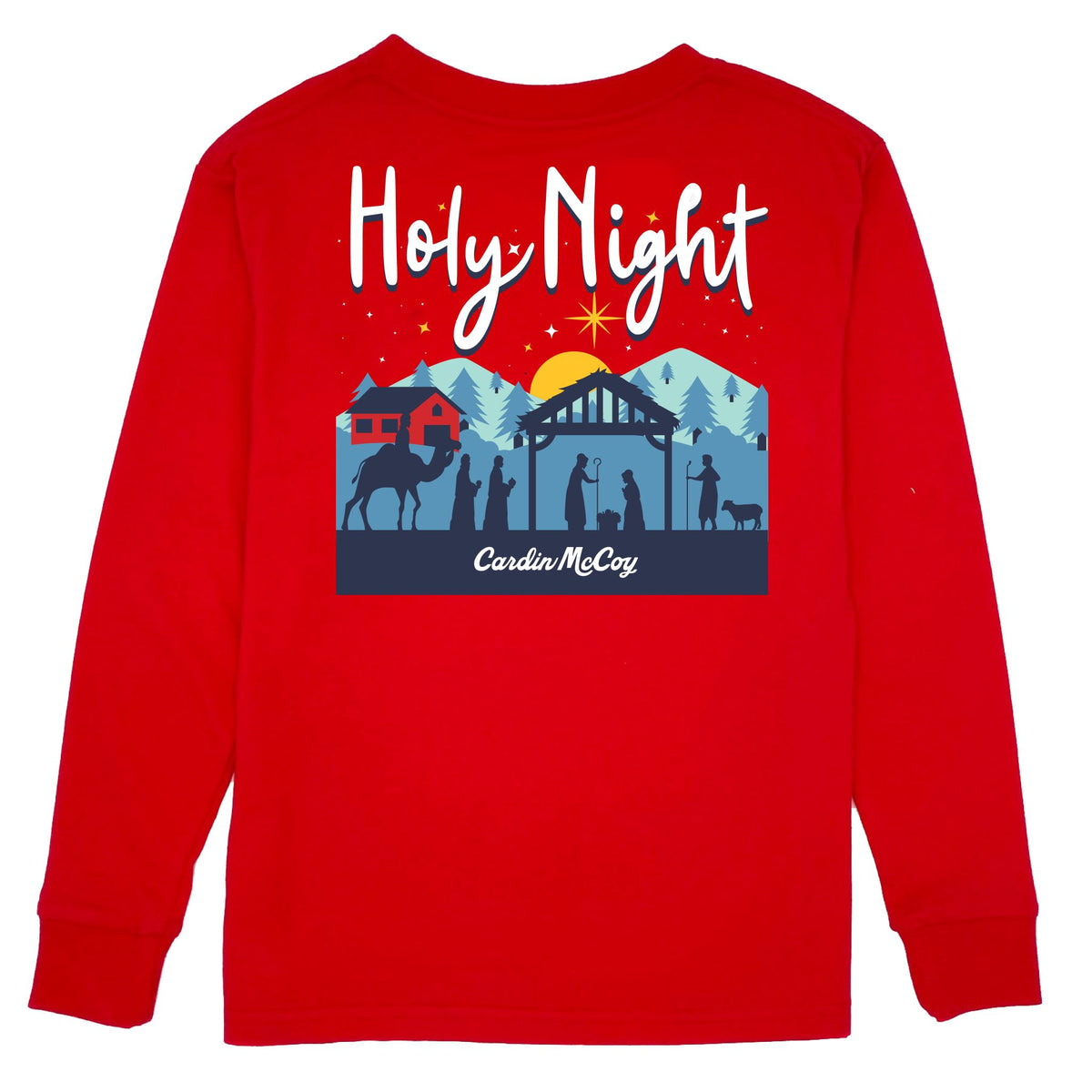 Kids' Holy Night Long-Sleeve Tee Long Sleeve T-Shirt Cardin McCoy Red XXS (2/3) Pocket