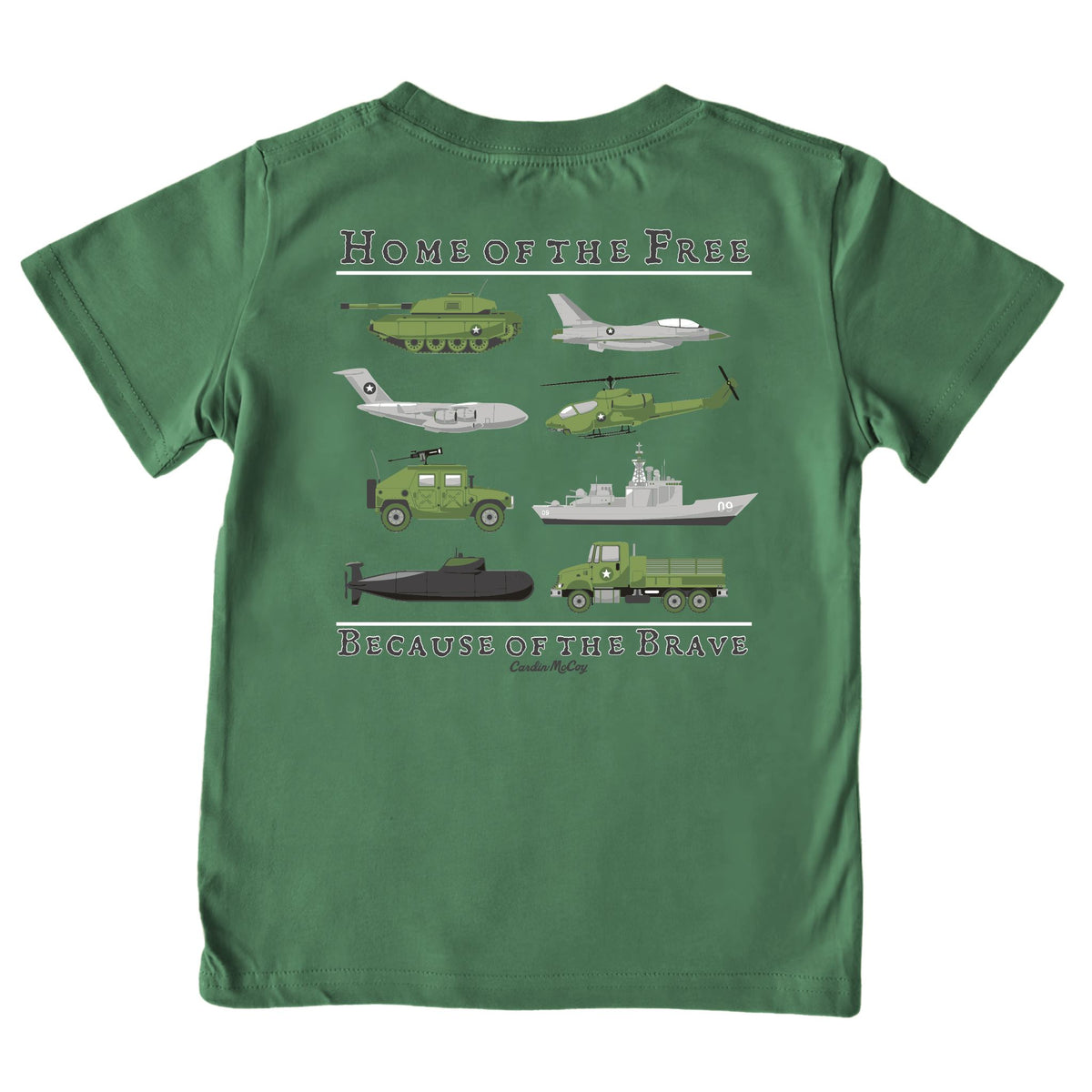 Kids' Home of the Free Short-Sleeve Tee Short Sleeve T-Shirt Cardin McCoy Dark Olive XXS (2/3) Pocket