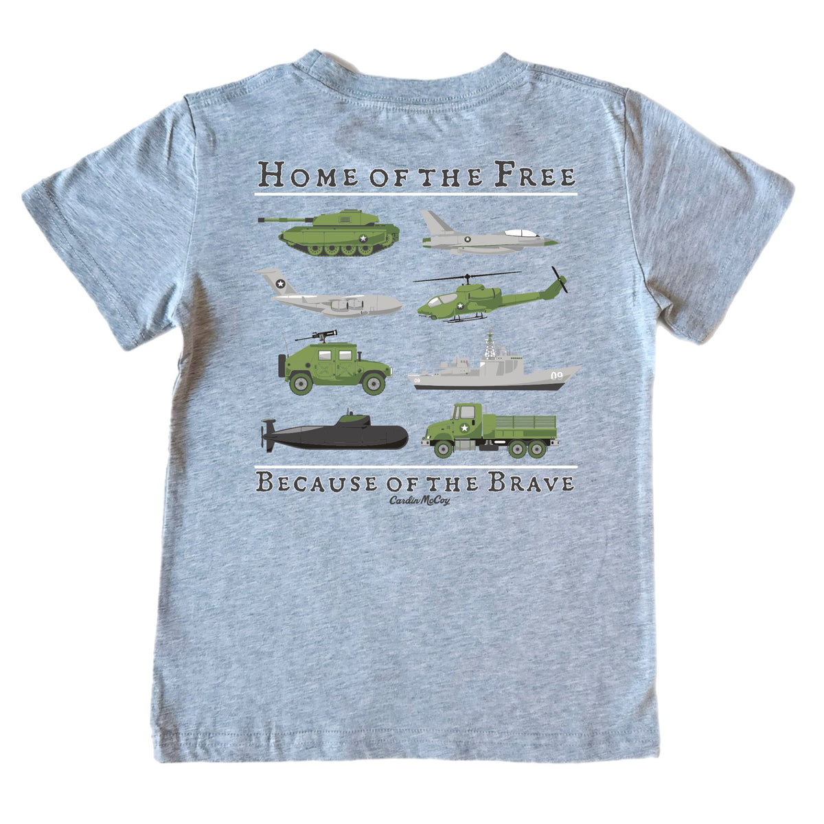 Kids' Home of the Free Short-Sleeve Tee Short Sleeve T-Shirt Cardin McCoy Heather Gray XXS (2/3) Pocket