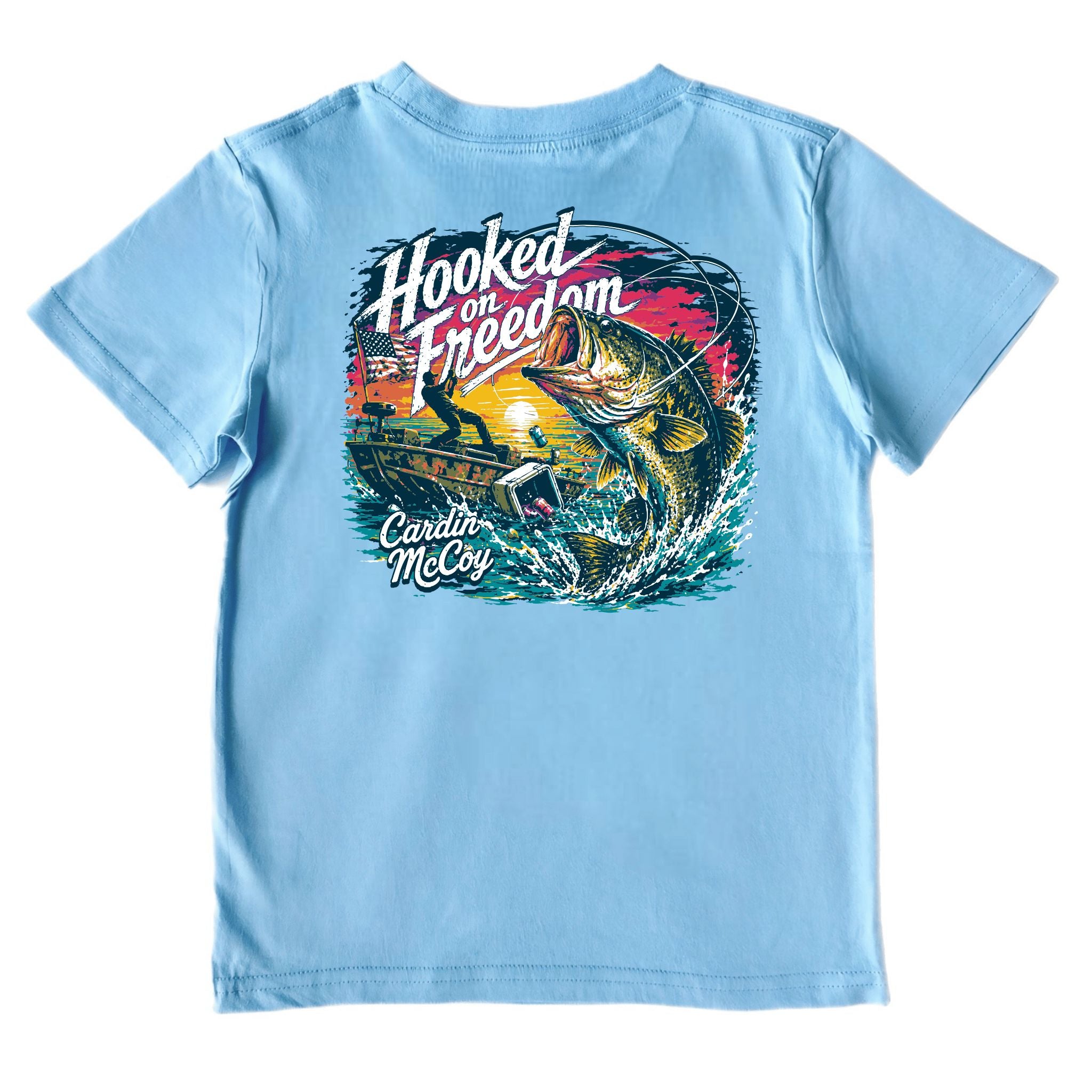 Kids' Hooked on Freedom Short-Sleeve Tee Short Sleeve T-Shirt Cardin McCoy Light Blue XXS (2/3) Pocket