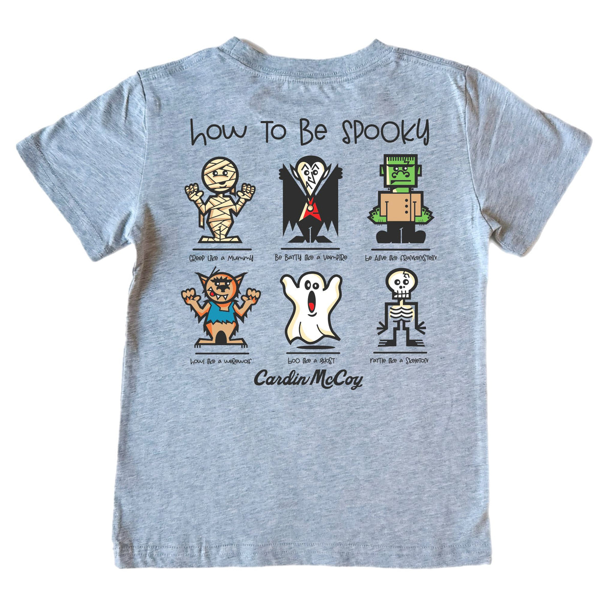 Kids' How to Be Spooky Short-Sleeve Tee Short Sleeve T-Shirt Cardin McCoy Heather Gray XXS (2/3) No Pocket