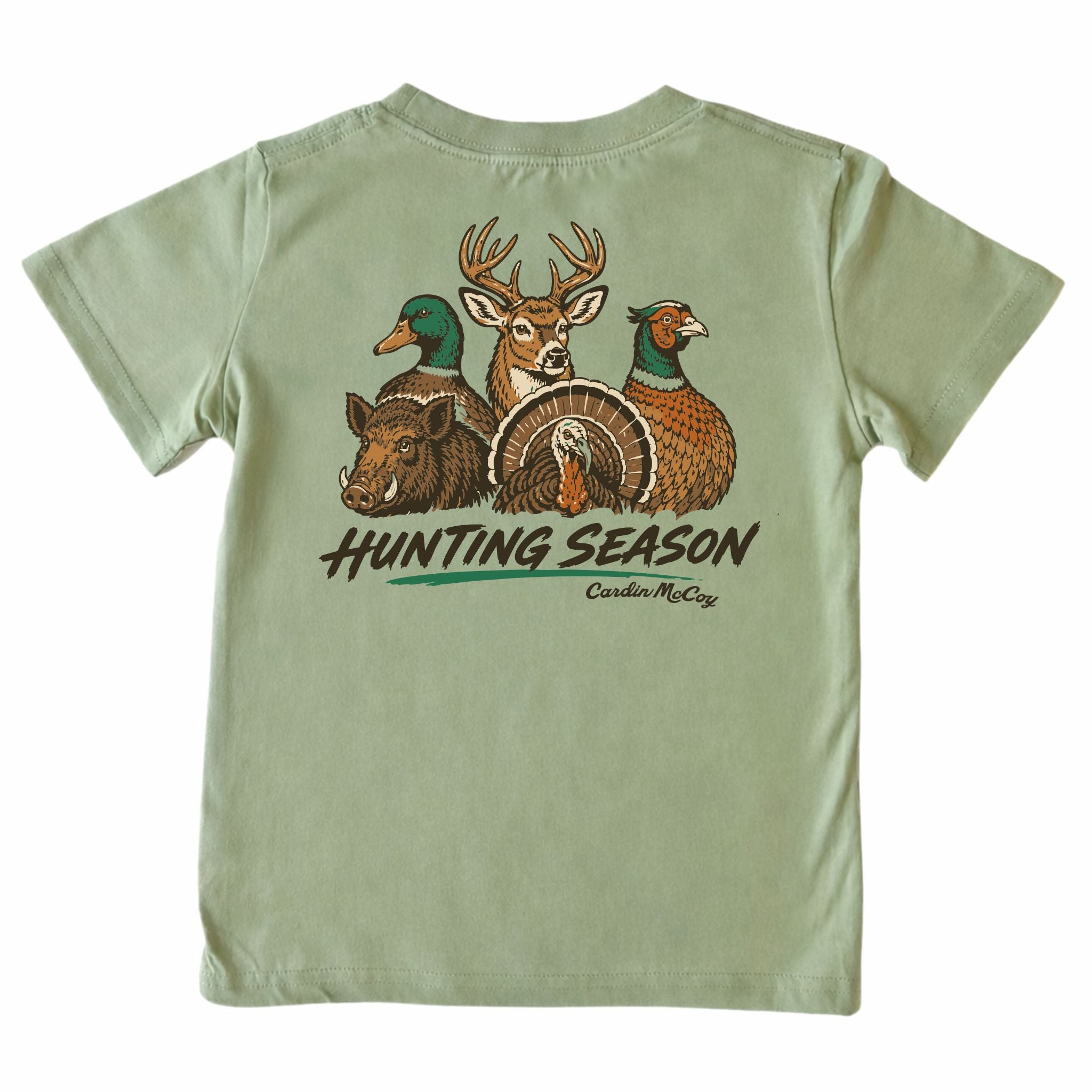 Kids' Hunting Season Short-Sleeve Tee Short Sleeve T-Shirt Cardin McCoy Light Olive XXS (2/3) Pocket