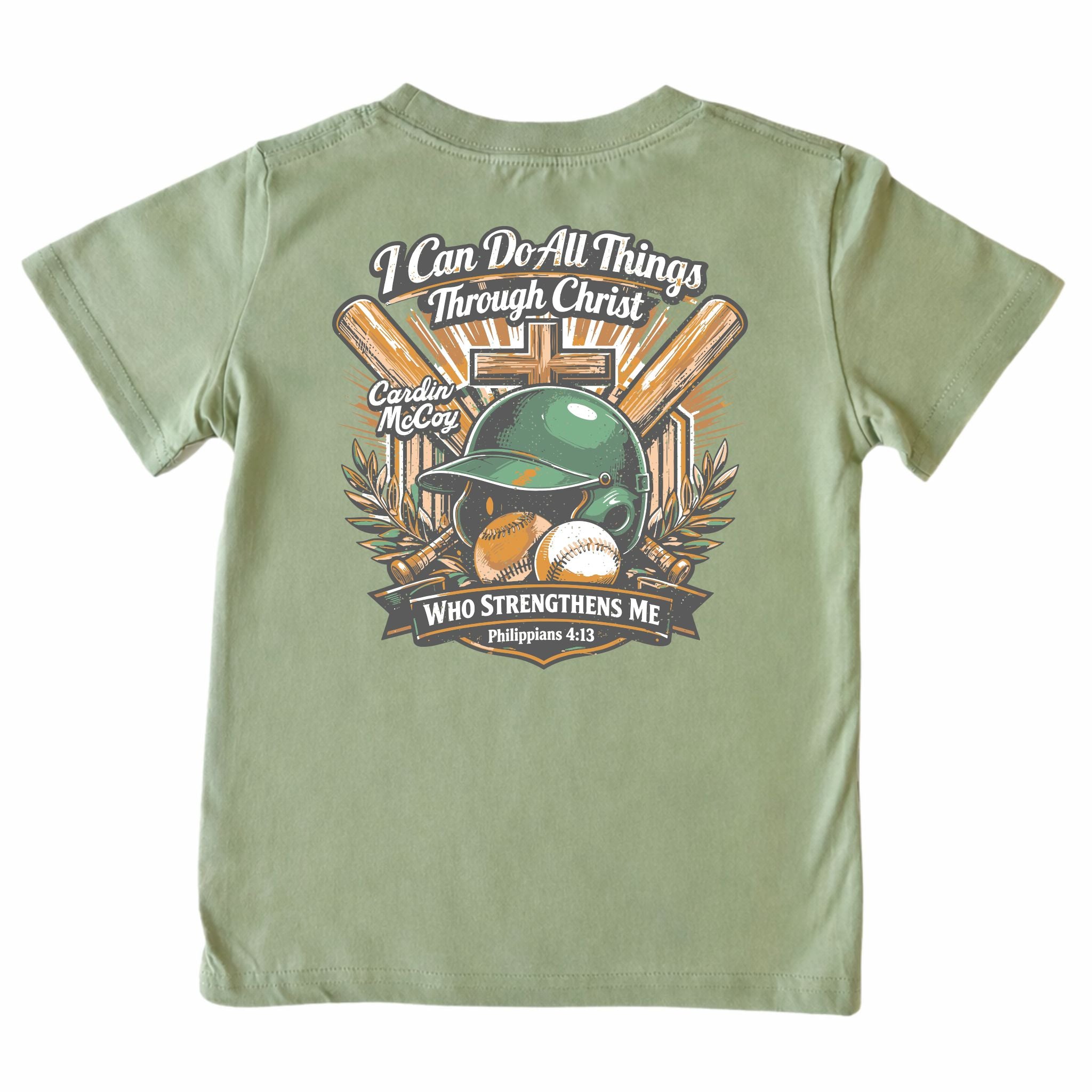 Kids' I Can Do Baseball Short-Sleeve Tee Short Sleeve T-Shirt Cardin McCoy Light Olive XXS (2/3) Pocket