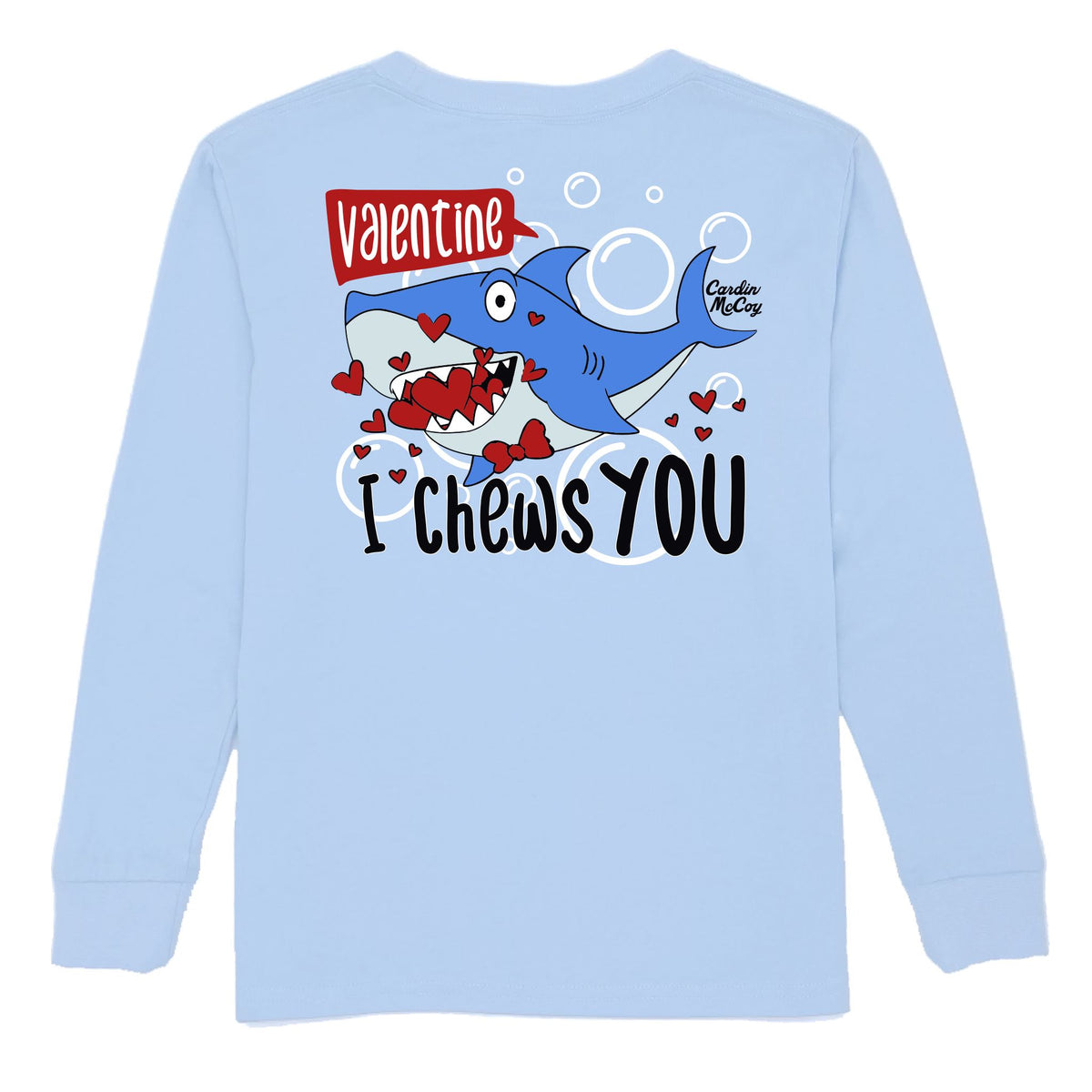 Kids' I Chews You Long-Sleeve Tee Long Sleeve T-Shirt Cardin McCoy Light Blue XXS (2/3) No Pocket