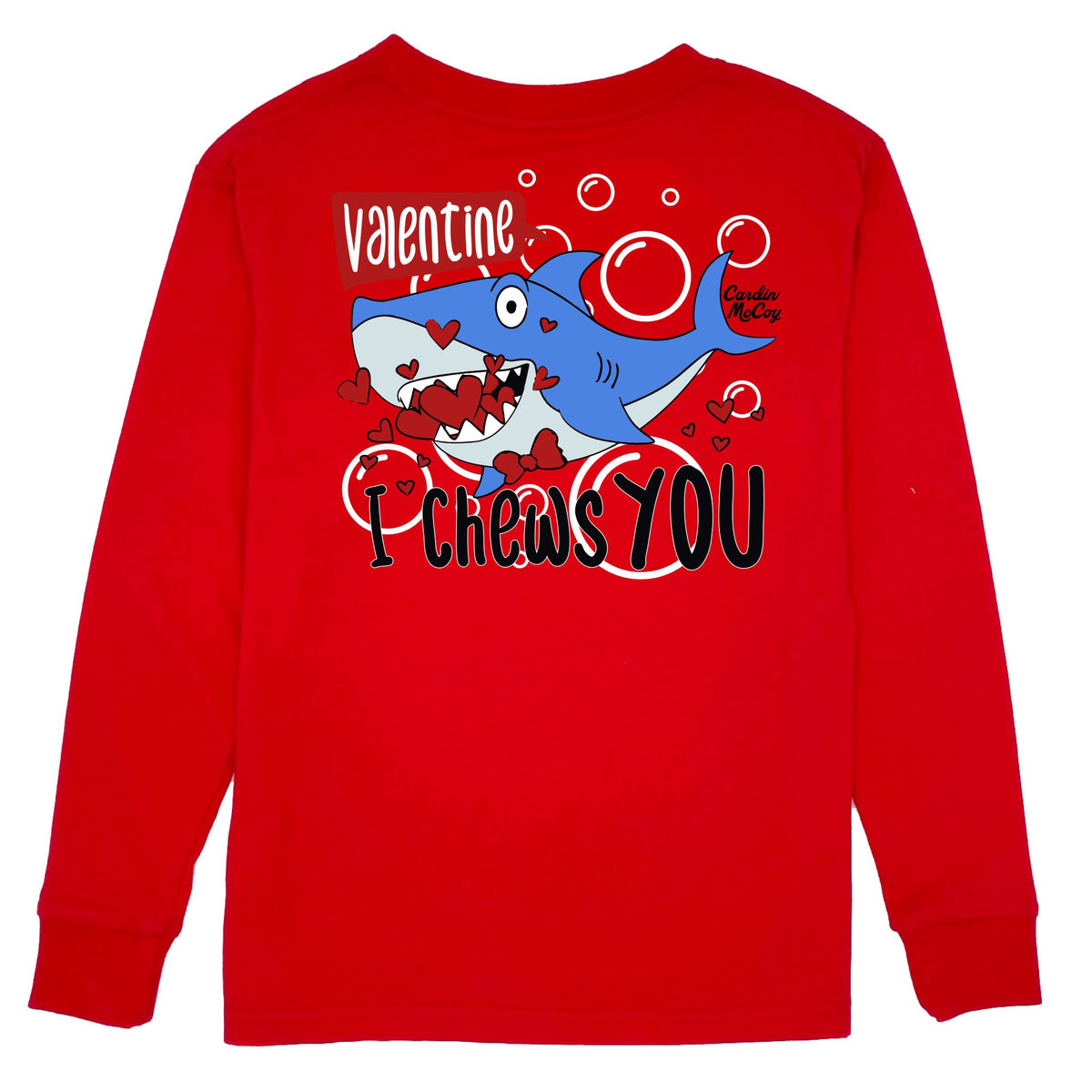 Kids' I Chews You Long-Sleeve Tee Long Sleeve T-Shirt Cardin McCoy Red XXS (2/3) No Pocket