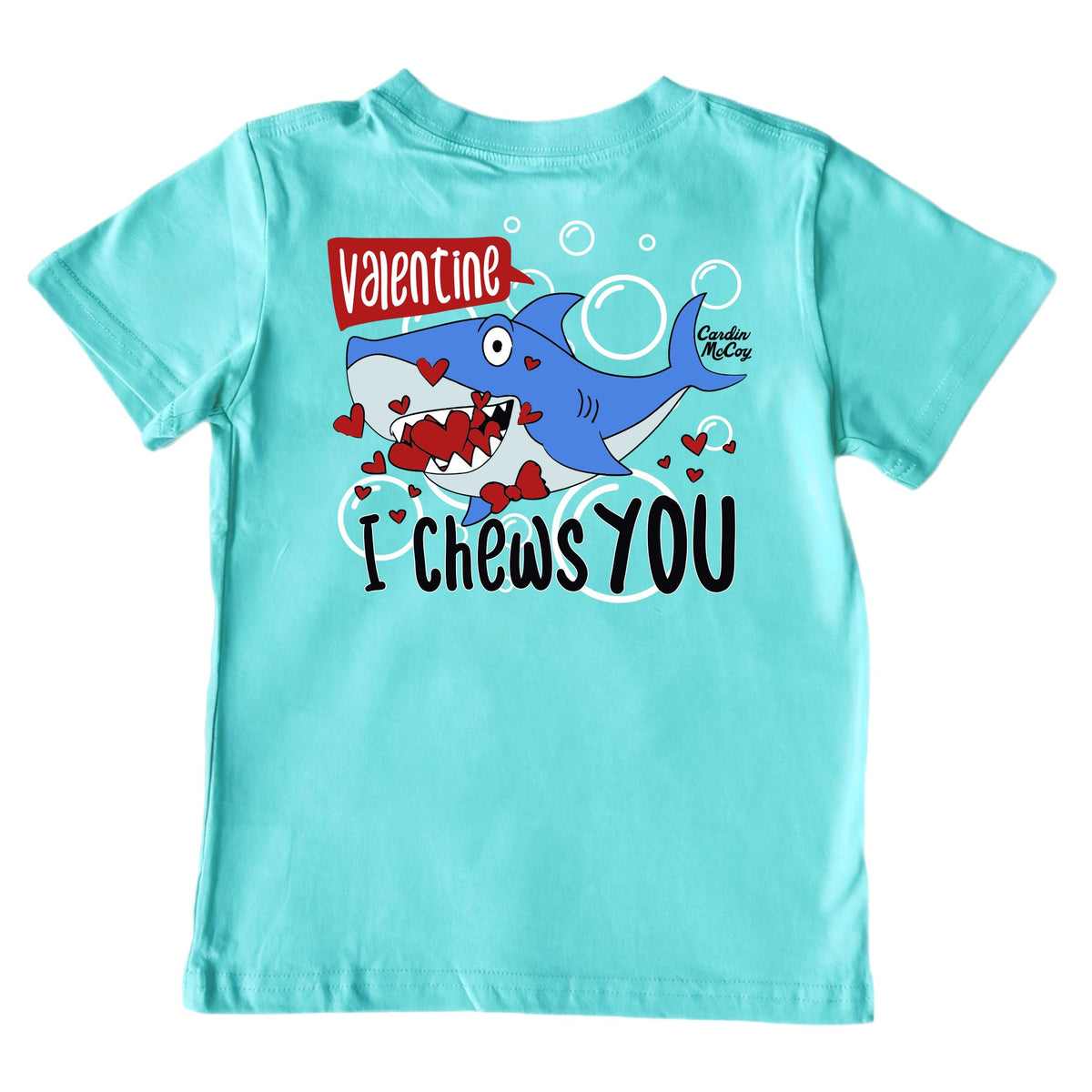 Kids' I Chews You Short-Sleeve Tee Short Sleeve T-Shirt Cardin McCoy Teal XXS (2/3) Pocket