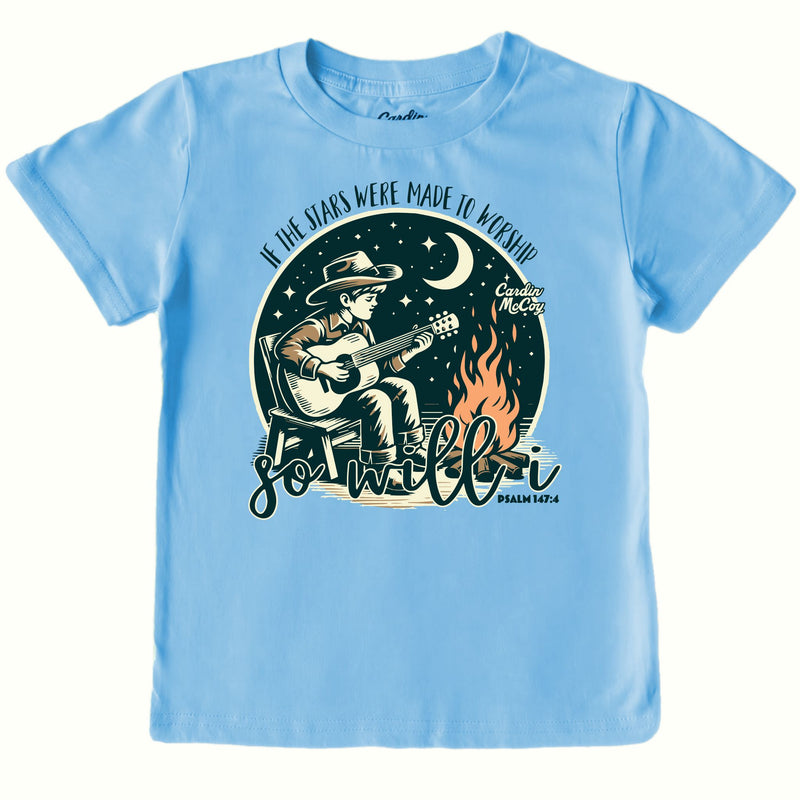 Kids' If The Stars Front Short-Sleeve Tee Short Sleeve T-Shirt Cardin McCoy Light Blue XXS (2/3) No Pocket