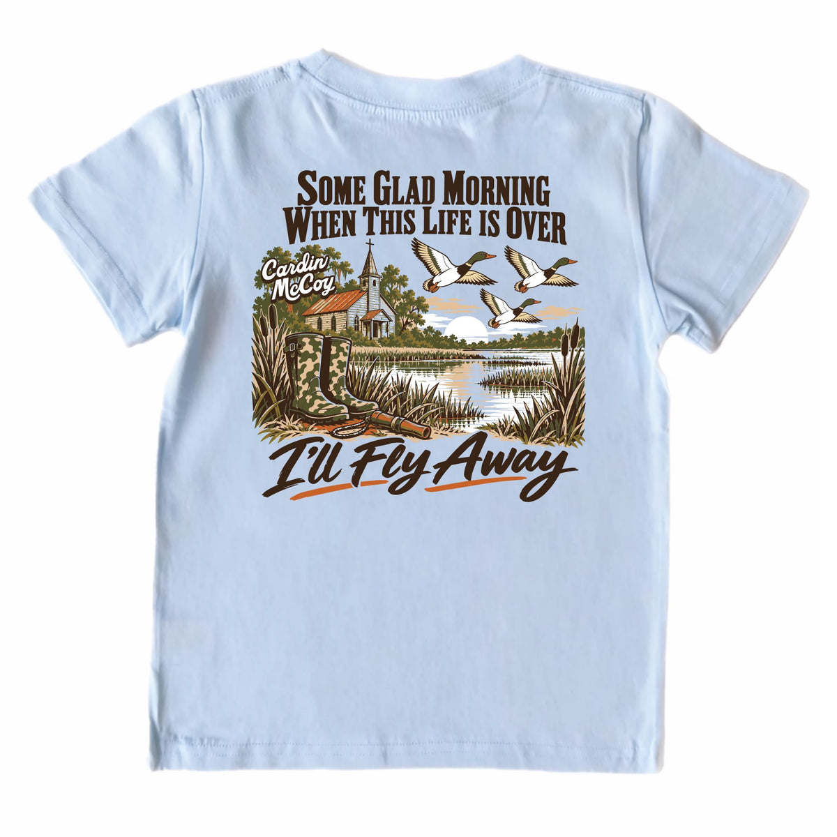 Kids' I’ll Fly Away Short-Sleeve Tee Short Sleeve T-Shirt Cardin McCoy Cool Blue XXS (2/3) Pocket