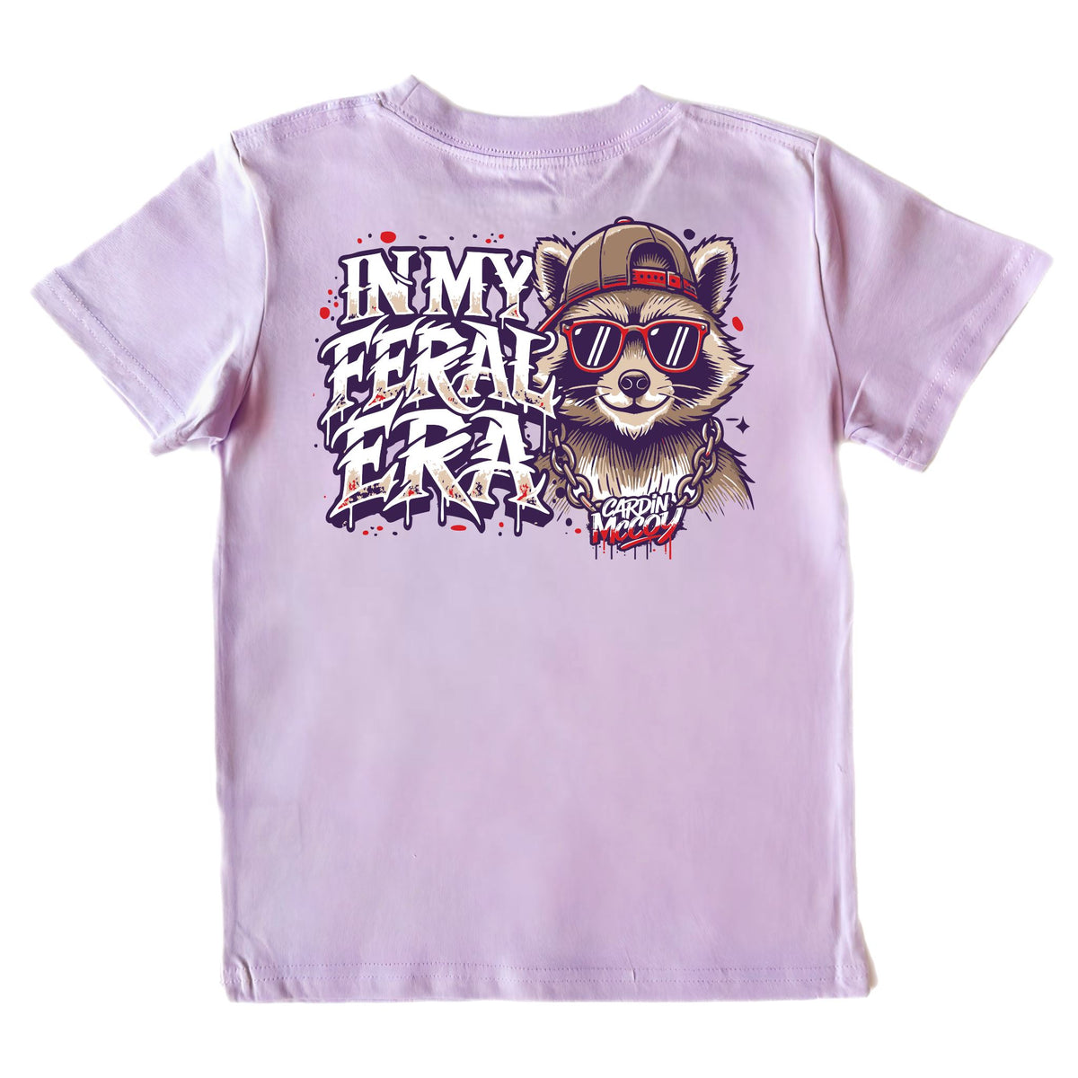 Kids' In My Feral Era Short-Sleeve Tee Short Sleeve T-Shirt Cardin McCoy Lavender XXS (2/3) Pocket