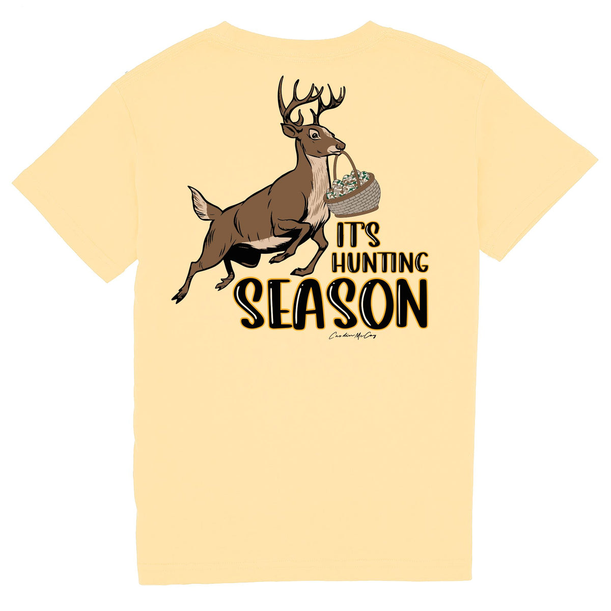 Kids' It's Hunting Season Deer Short Sleeve Pocket Tee Short Sleeve T-Shirt Cardin McCoy Butter XXS (2/3) 