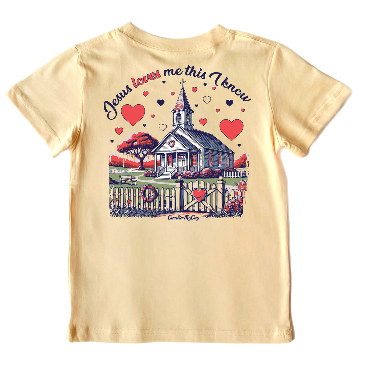 Kids' Jesus Loves Me Short-Sleeve Tee Short Sleeve T-Shirt Cardin McCoy Butter XXS (2/3) Pocket