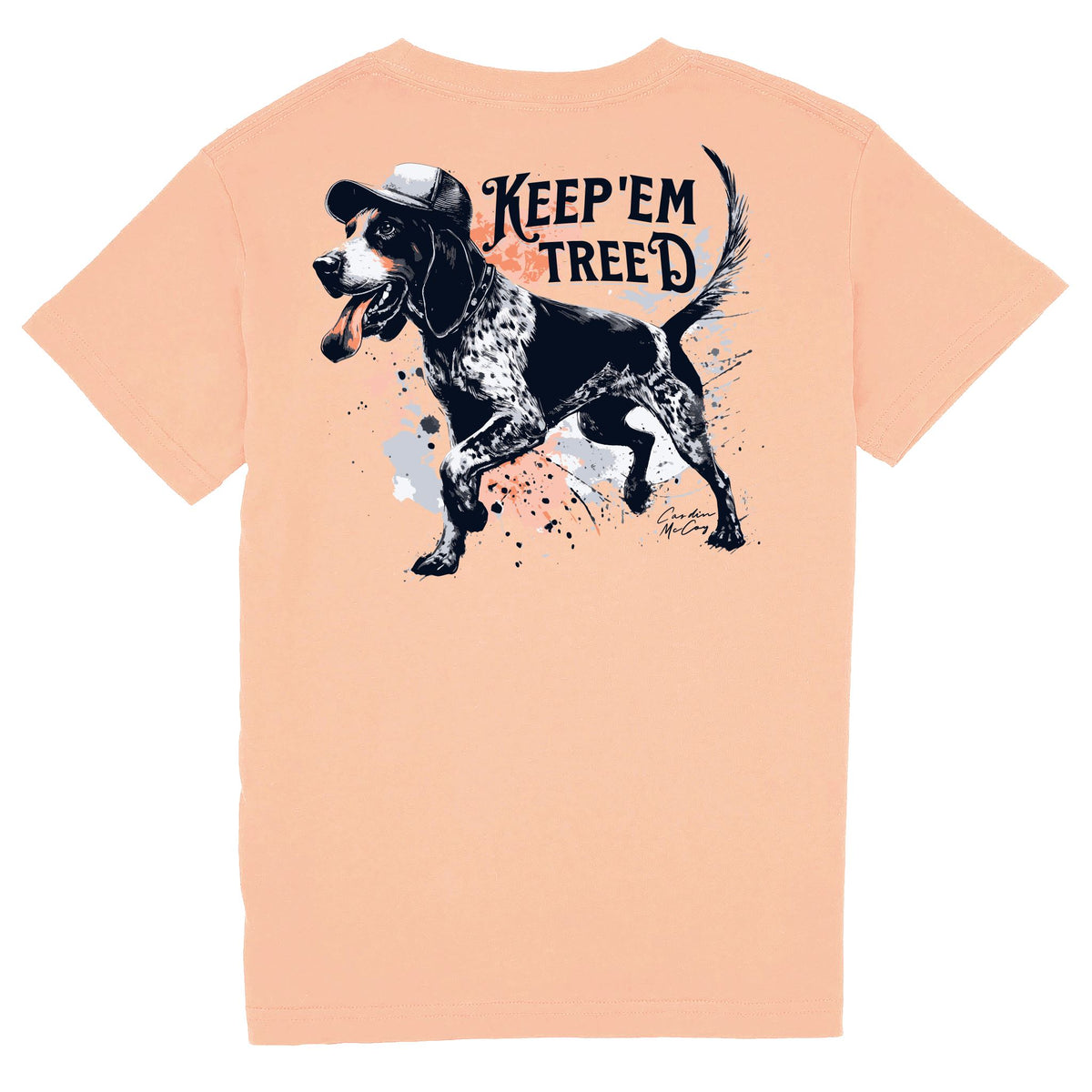 Kids' Keep Em Tree'd Short Sleeve Pocket Tee Short Sleeve T-Shirt Cardin McCoy Peach XXS (2/3) 