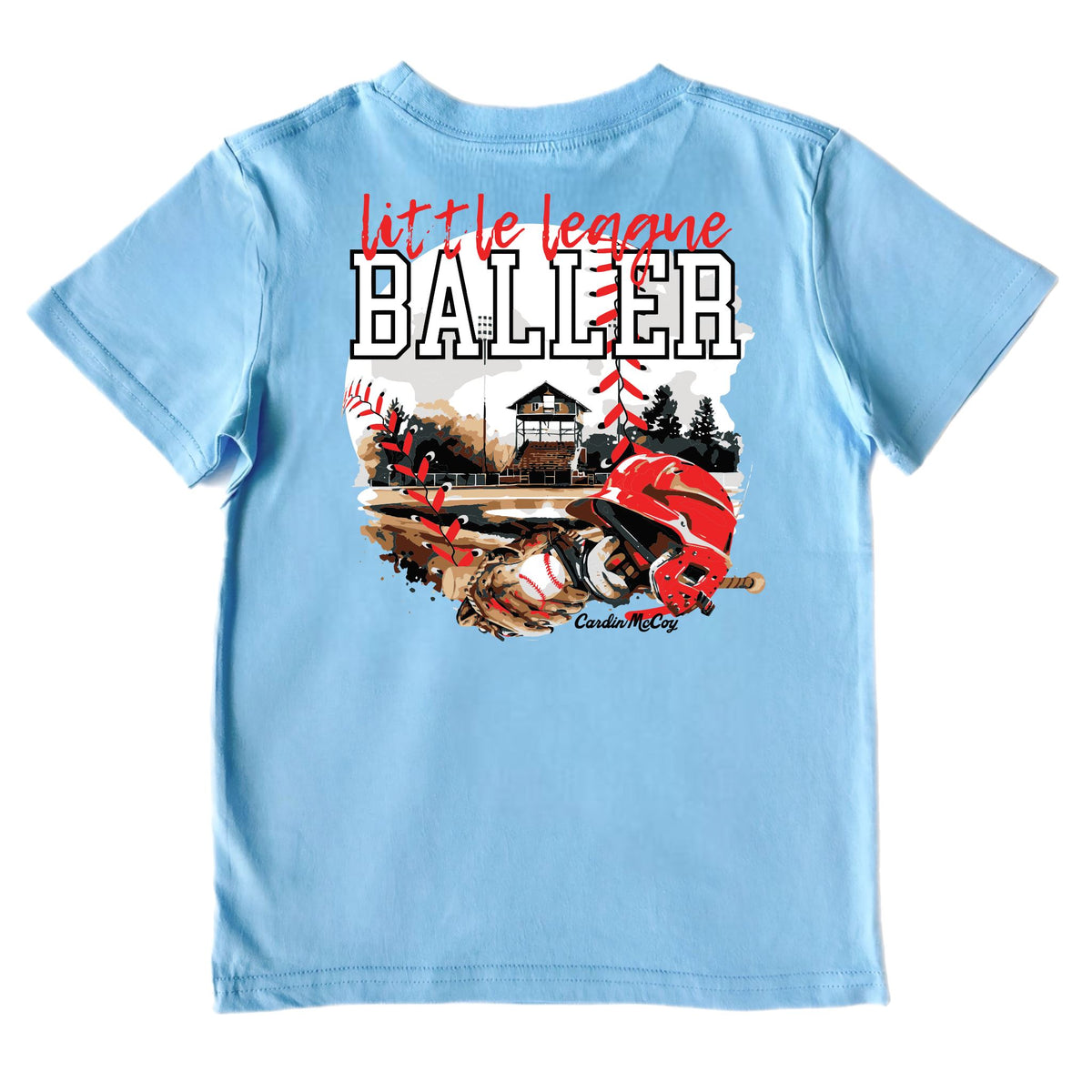 Kids' Little League Baller Short-Sleeve Tee Short Sleeve T-Shirt Cardin McCoy Light Blue XXS (2/3) No Pocket