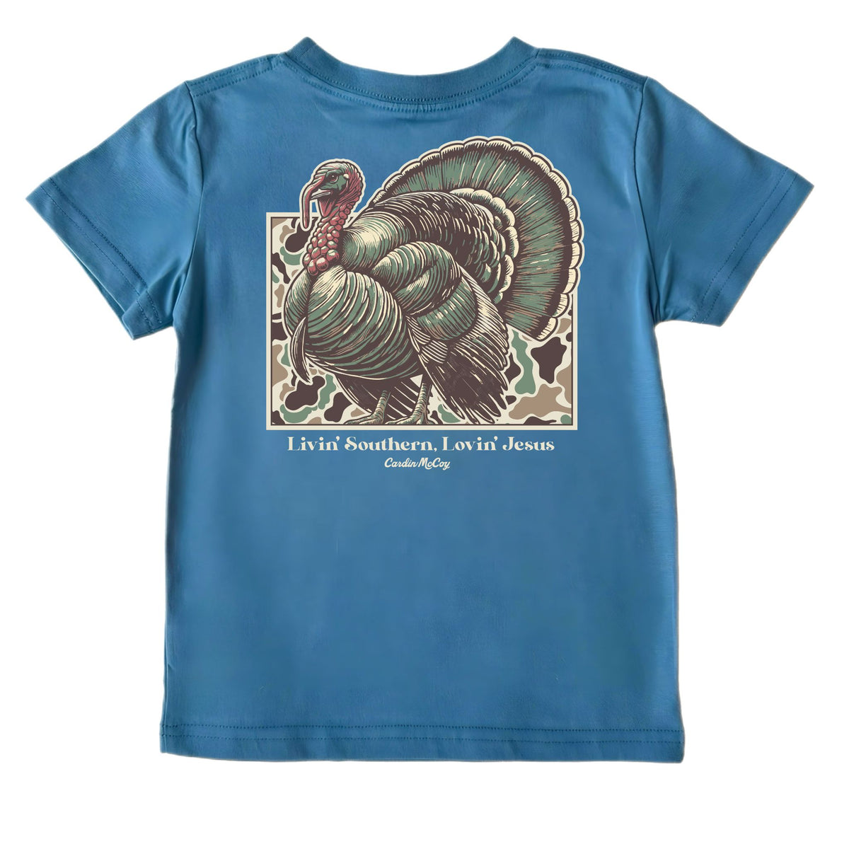 Kids' Livin' Southern, Lovin' Jesus Short-Sleeve Tee Short Sleeve T-Shirt Cardin McCoy Blue XXS (2/3) Pocket