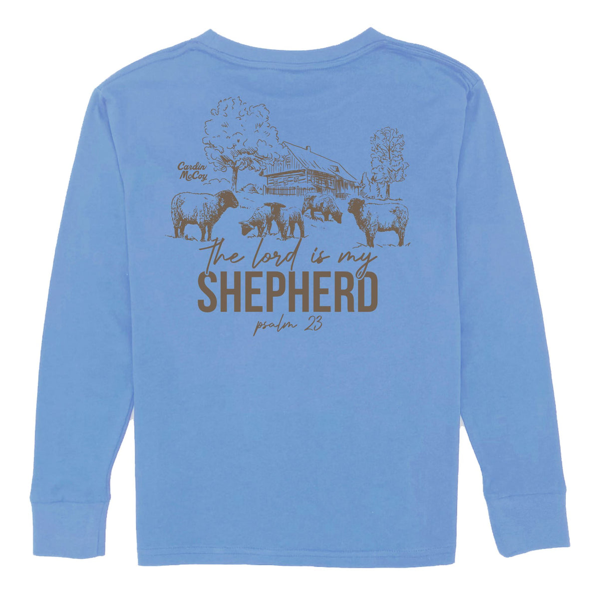 Kids' Lord is My Shepherd Long-Sleeve Tee Long Sleeve T-Shirt Cardin McCoy Carolina Blue XXS (2/3) Pocket