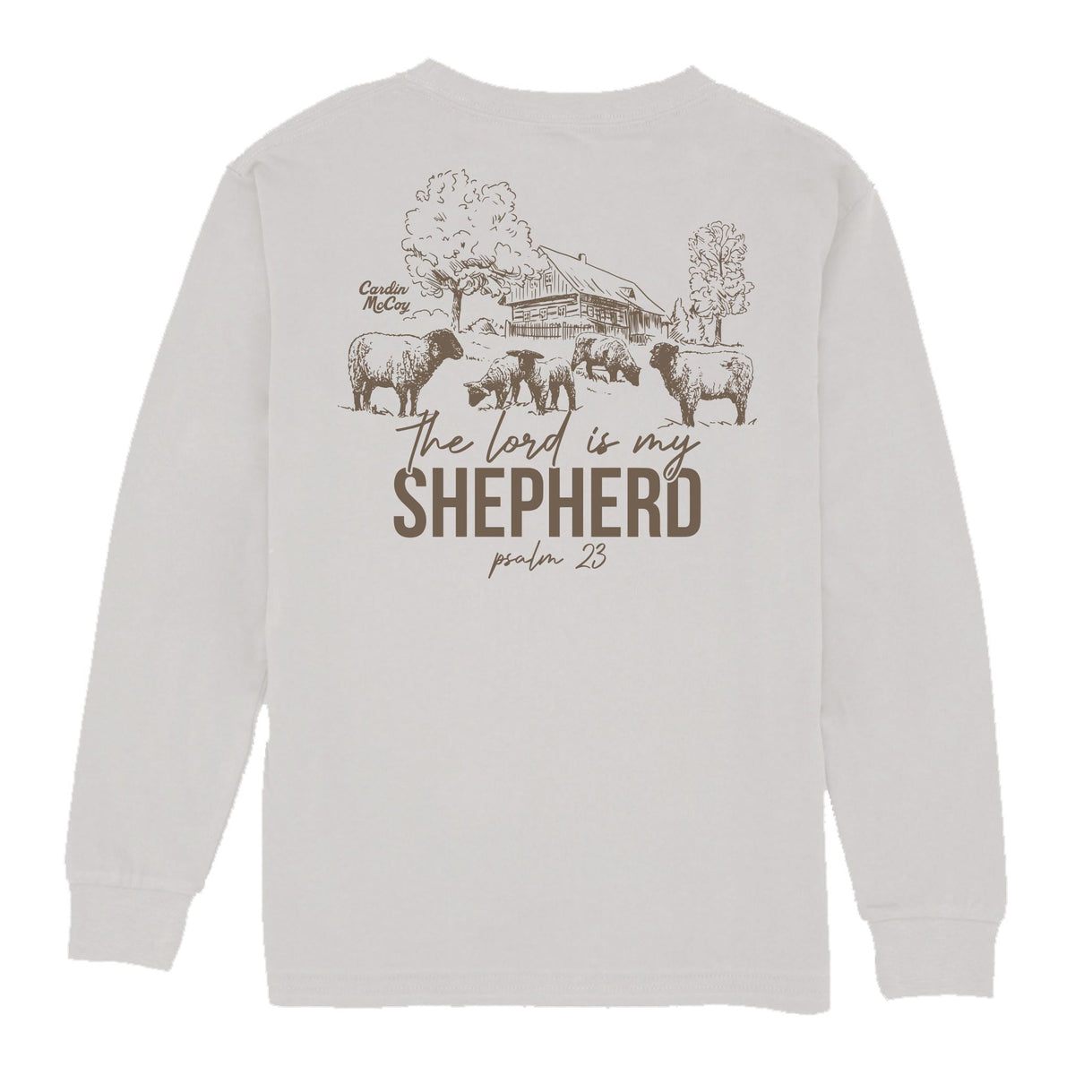 Kids' Lord is My Shepherd Long-Sleeve Tee Long Sleeve T-Shirt Cardin McCoy Ice Gray XXS (2/3) Pocket