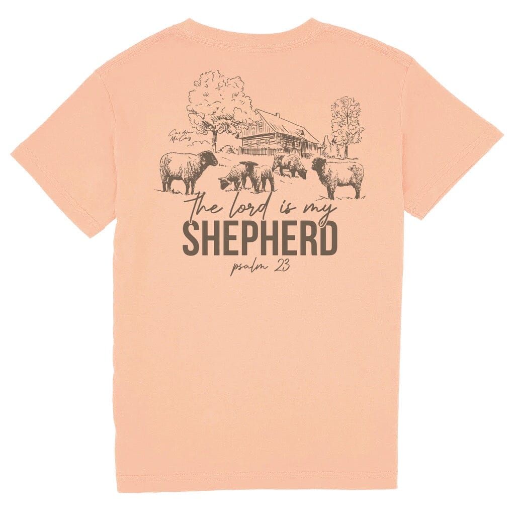 Kids' Lord is My Shepherd Short Sleeve Pocket Tee Short Sleeve T-Shirt Cardin McCoy Peach XXS (2/3) 