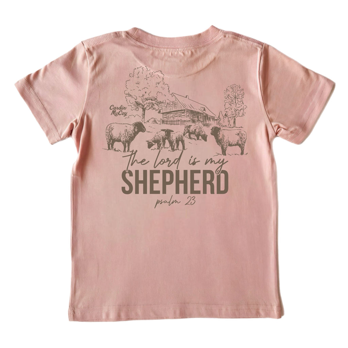 Kids' Lord is My Shepherd Short-Sleeve Tee Short Sleeve T-Shirt Cardin McCoy Rose Tan XXS (2/3) Pocket