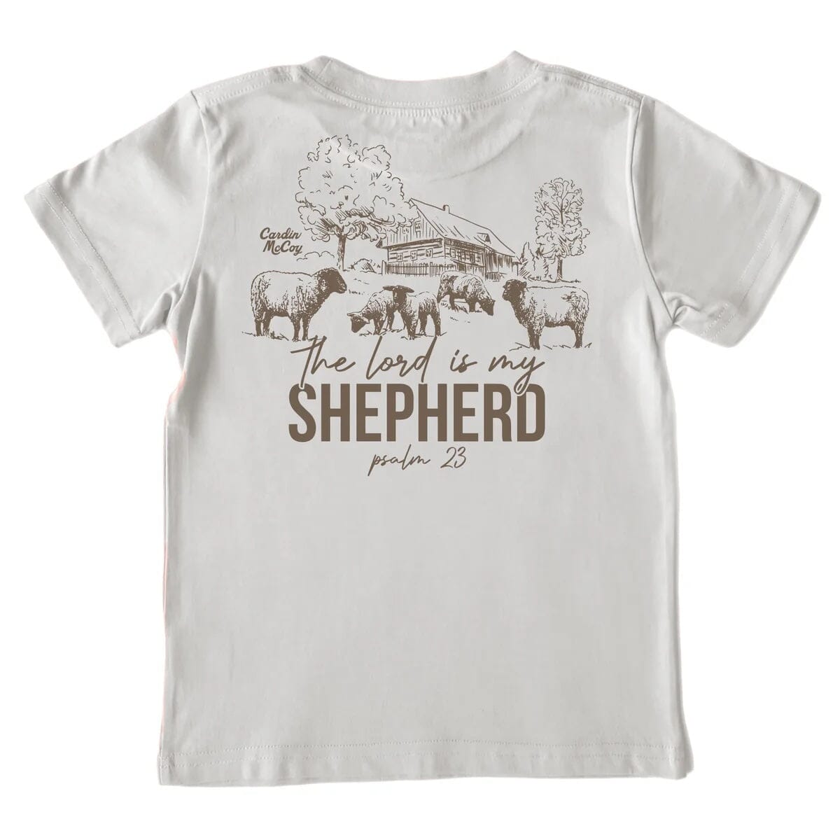Kids' Lord Is My Shepherd Tractor Short-Sleeve Tee Short Sleeve T-Shirt Cardin McCoy Ice Gray XXS (2/3) Pocket