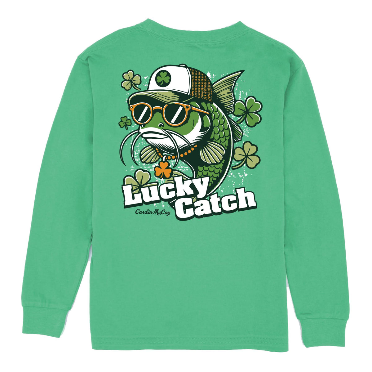 Kids' Lucky Catch Long-Sleeve Tee Long Sleeve T-Shirt Cardin McCoy Green XXS (2/3) Pocket