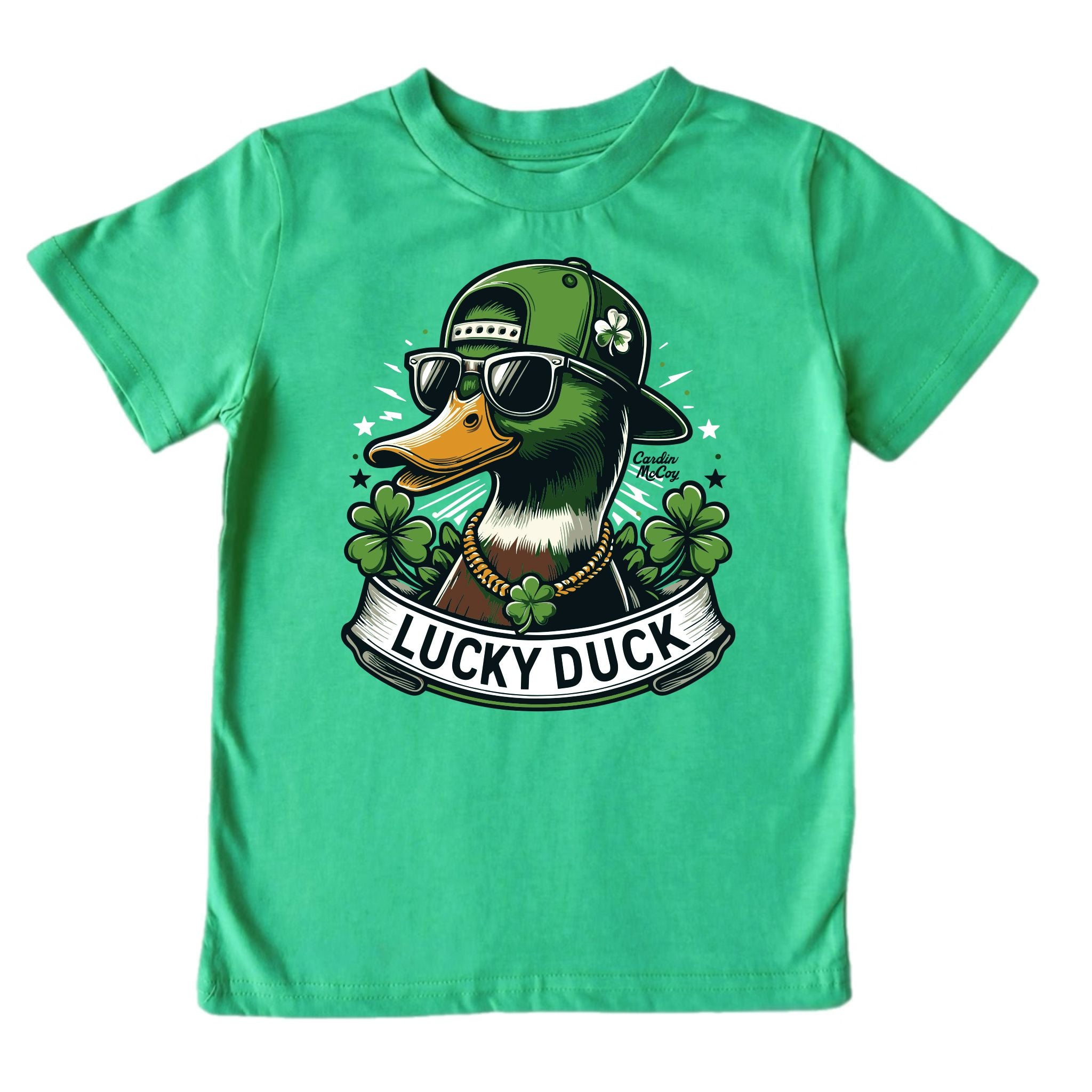 Kids' Lucky Duck Front Design Short-Sleeve Tee Short Sleeve T-Shirt Cardin McCoy 