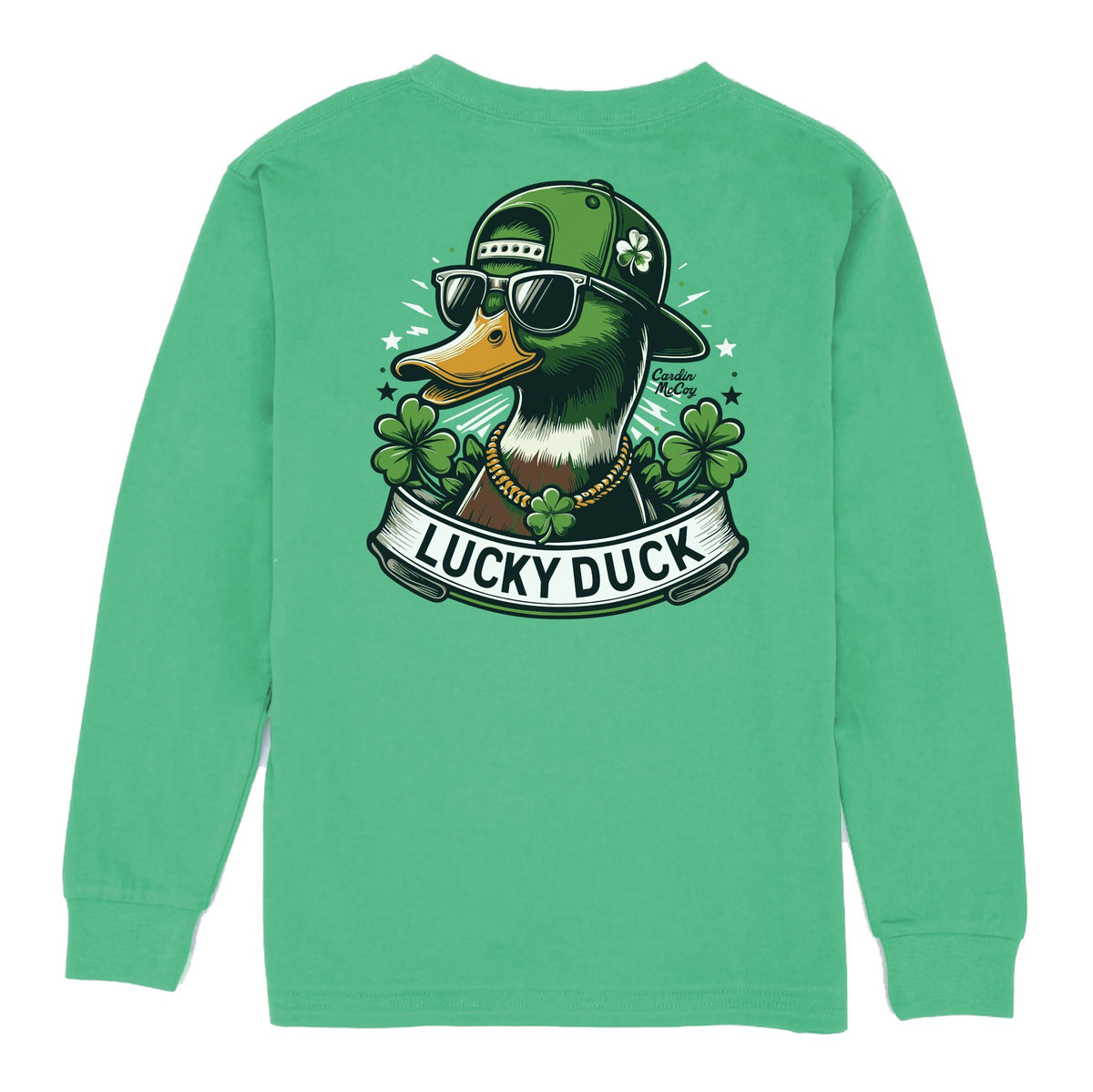 Kids' Lucky Duck Long-Sleeve Tee Long Sleeve T-Shirt Cardin McCoy Green XXS (2/3) Pocket