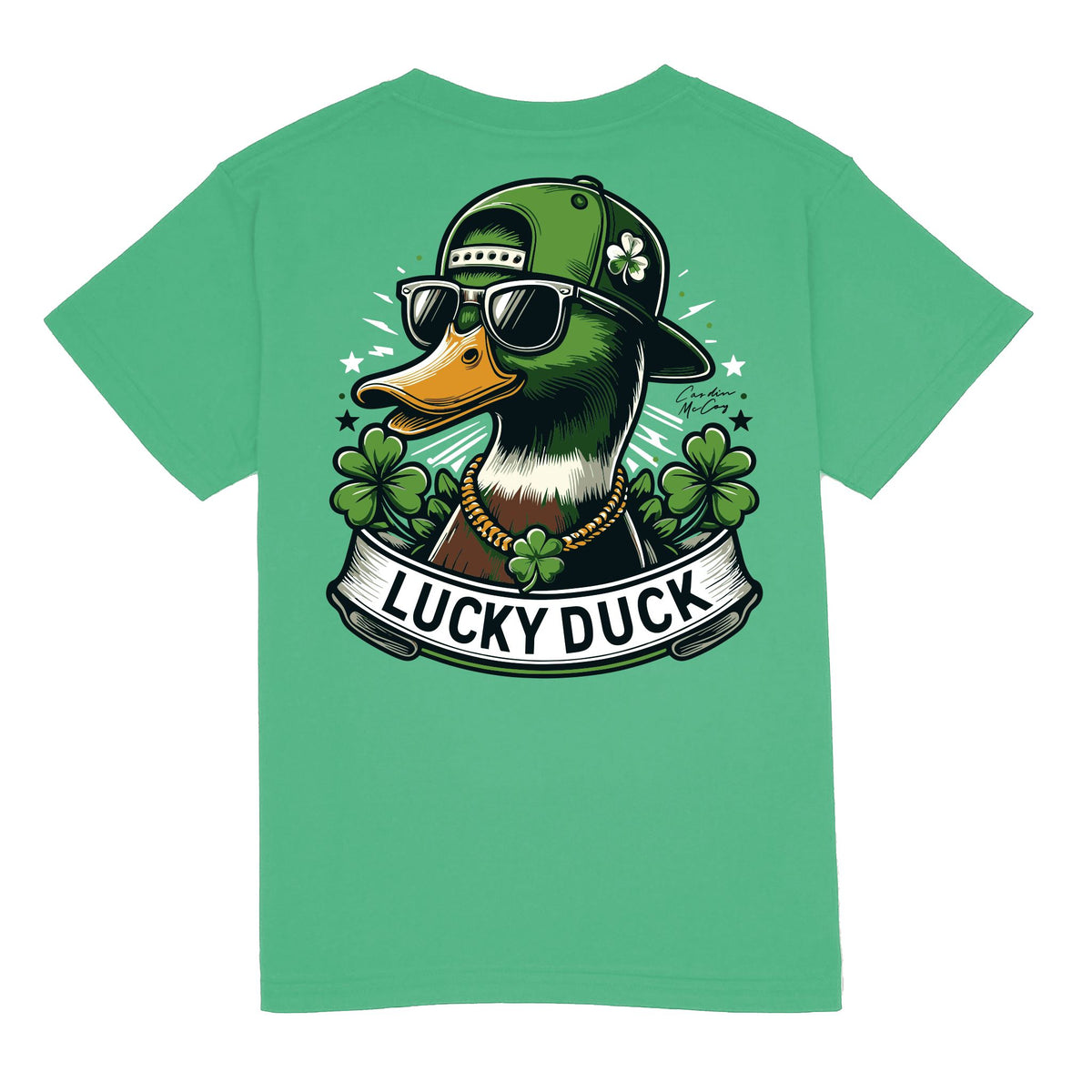 Kids' Lucky Duck Short Sleeve Pocket Tee Short Sleeve T-Shirt Cardin McCoy Green XXS (2/3) 