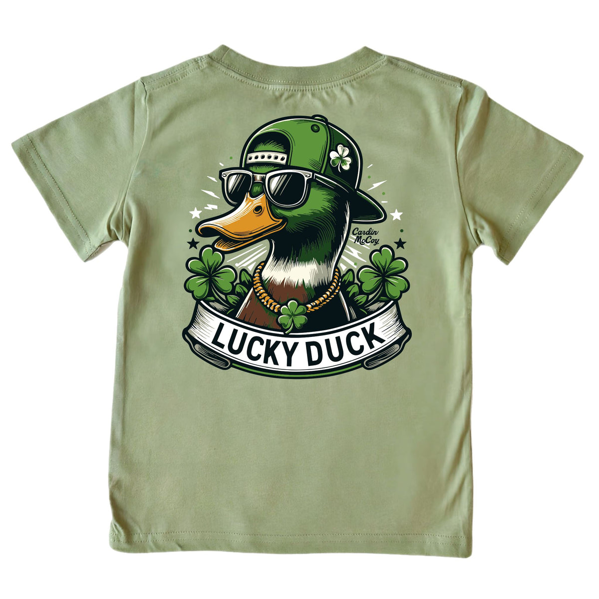 Kids' Lucky Duck Short-Sleeve Tee Short Sleeve T-Shirt Cardin McCoy Light Olive XXS (2/3) No Pocket