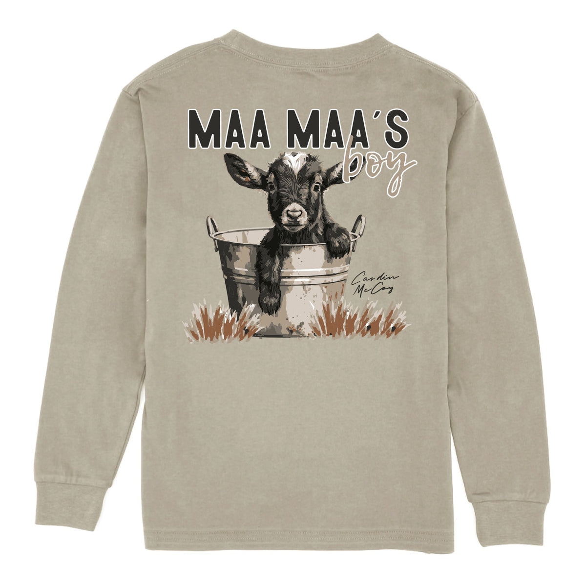 Kids' Maa Maa's Boy Long Sleeve Pocket Tee Long Sleeve T-Shirt Cardin McCoy Stone Gray S (6/7) 