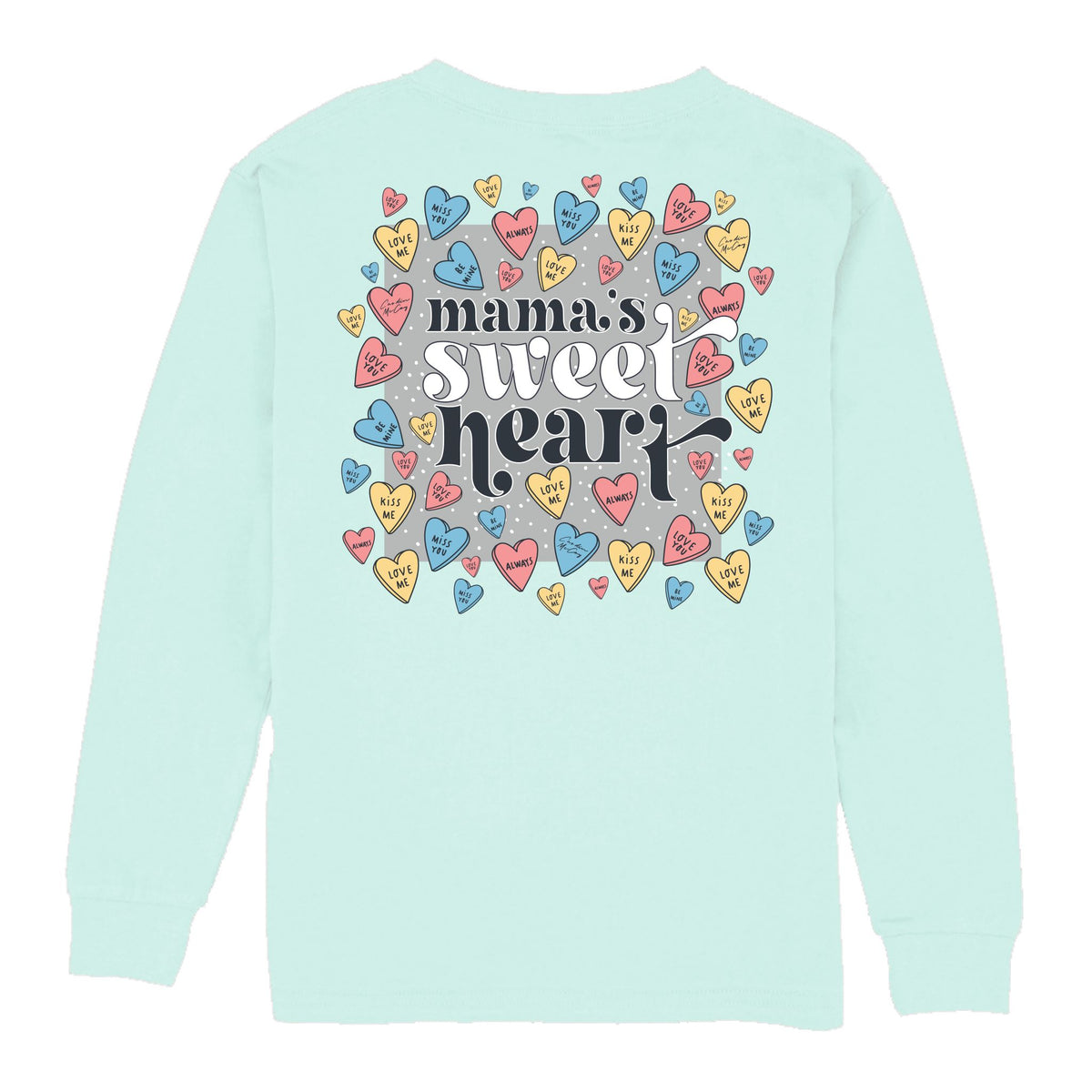 Kids' Mama's Sweetheart Long Sleeve Pocket Tee Long Sleeve T-Shirt Cardin McCoy Blue Mint XXS (2/3) 