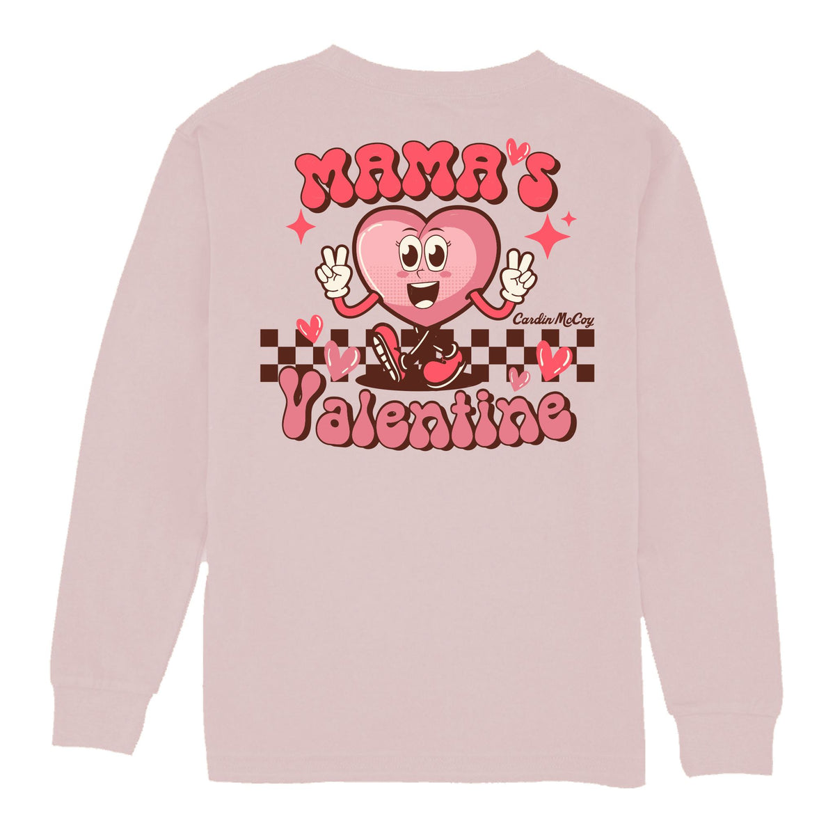 Kids' Mama's Valentine Long-Sleeve Tee Long Sleeve T-Shirt Cardin McCoy Light Pink XXS (2/3) Pocket