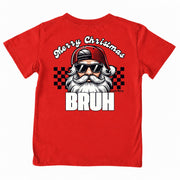Kids' Merry Christmas Bruh Short-Sleeve Tee Short Sleeve T-Shirt Cardin McCoy Red XXS (2/3) Pocket