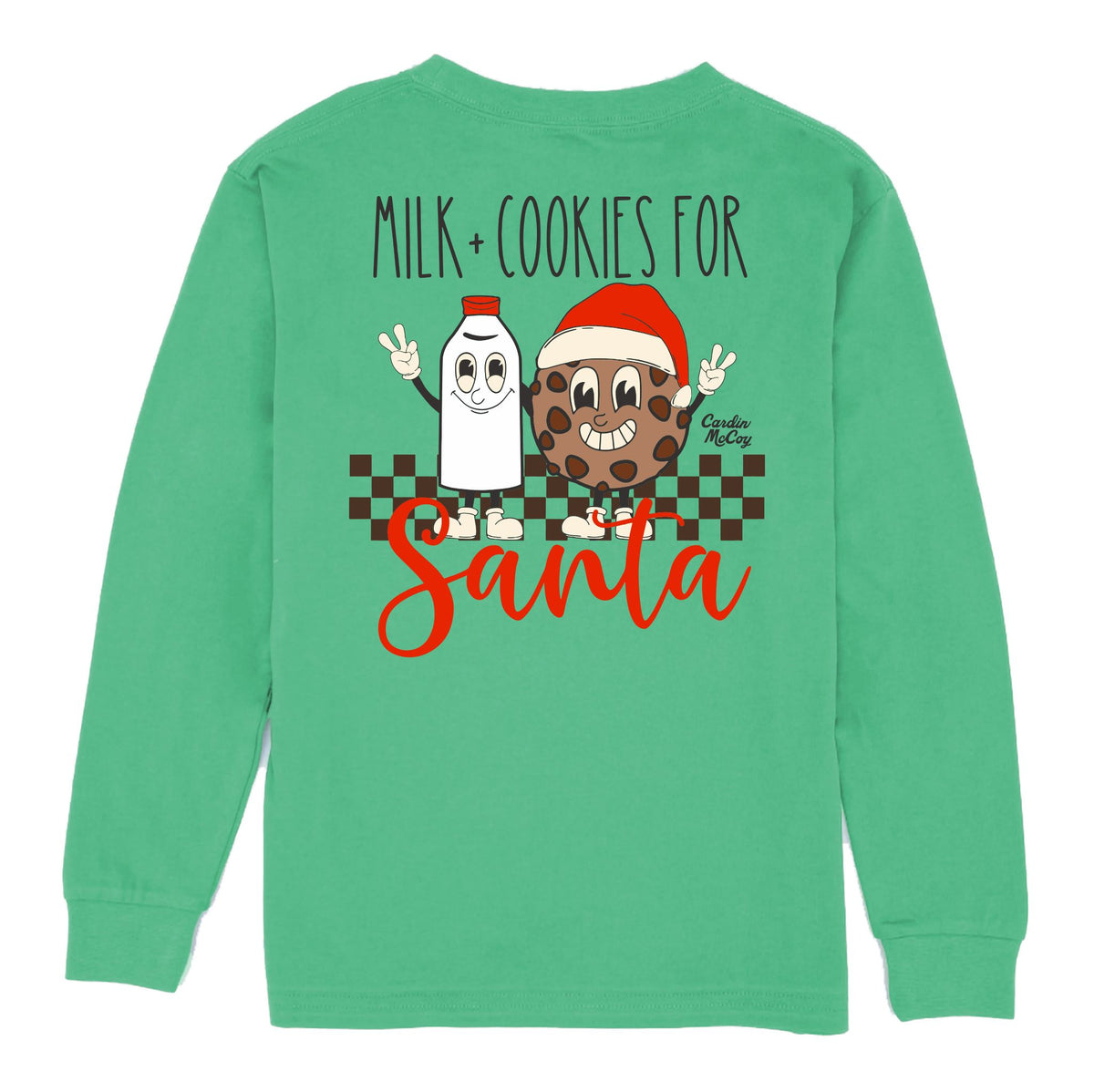 Kids' Milk & Cookies Long-Sleeve Tee Long Sleeve T-Shirt Cardin McCoy Green XXS (2/3) Pocket