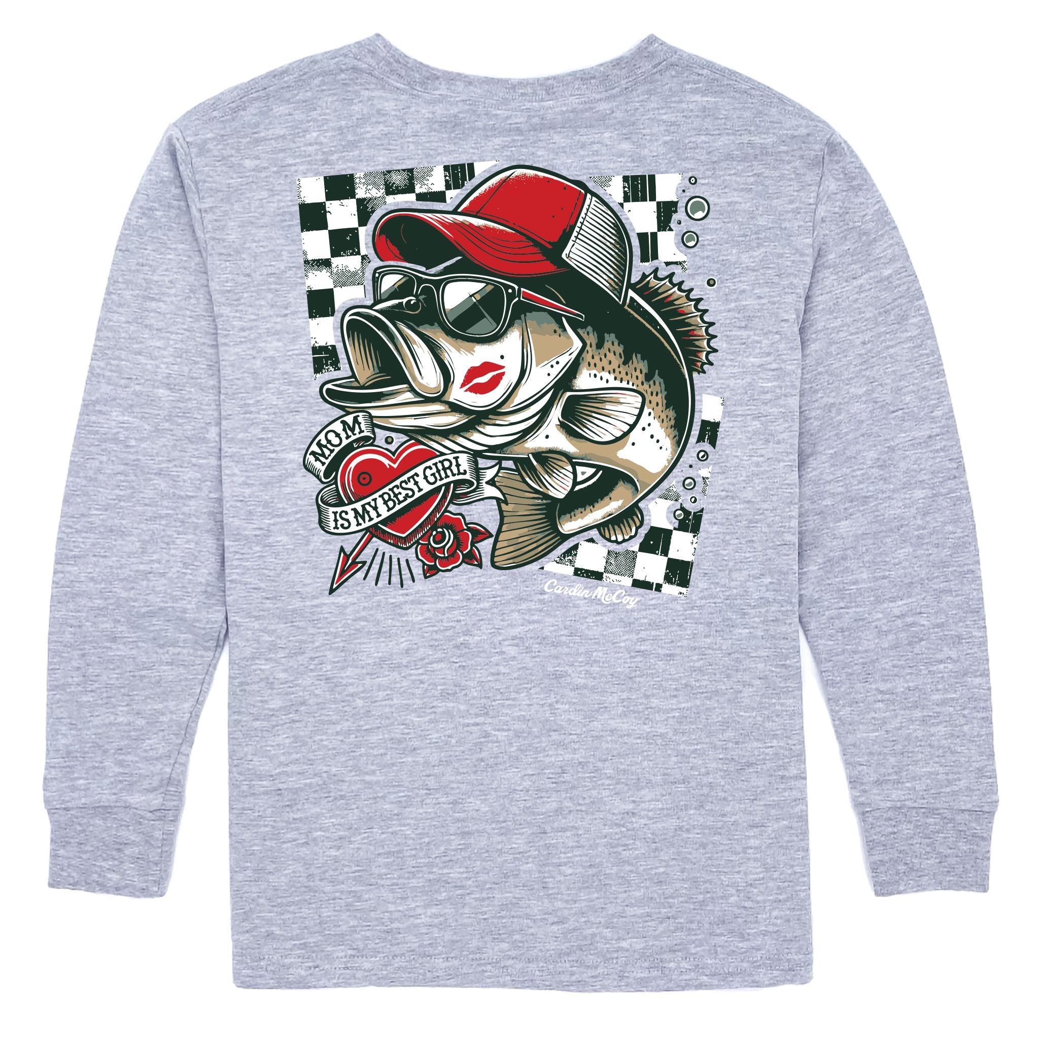 Kids' Mom's My Best Girl Long-Sleeve Tee Long Sleeve T-Shirt Cardin McCoy Heather Gray XXS (2/3) No Pocket