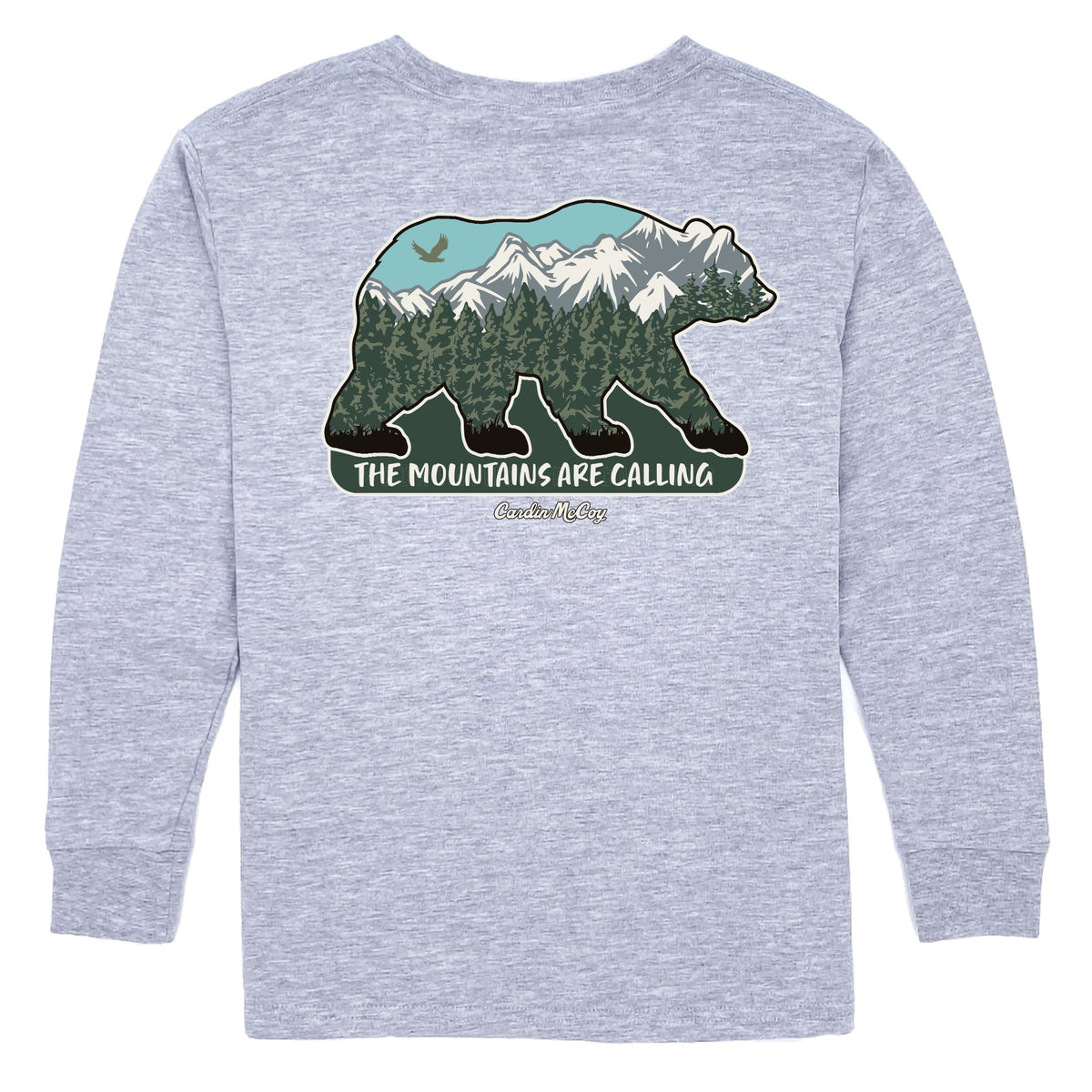 Kids' Mountains Are Calling Long-Sleeve Tee Long Sleeve T-Shirt Cardin McCoy Heather Gray XXS (2/3) Pocket