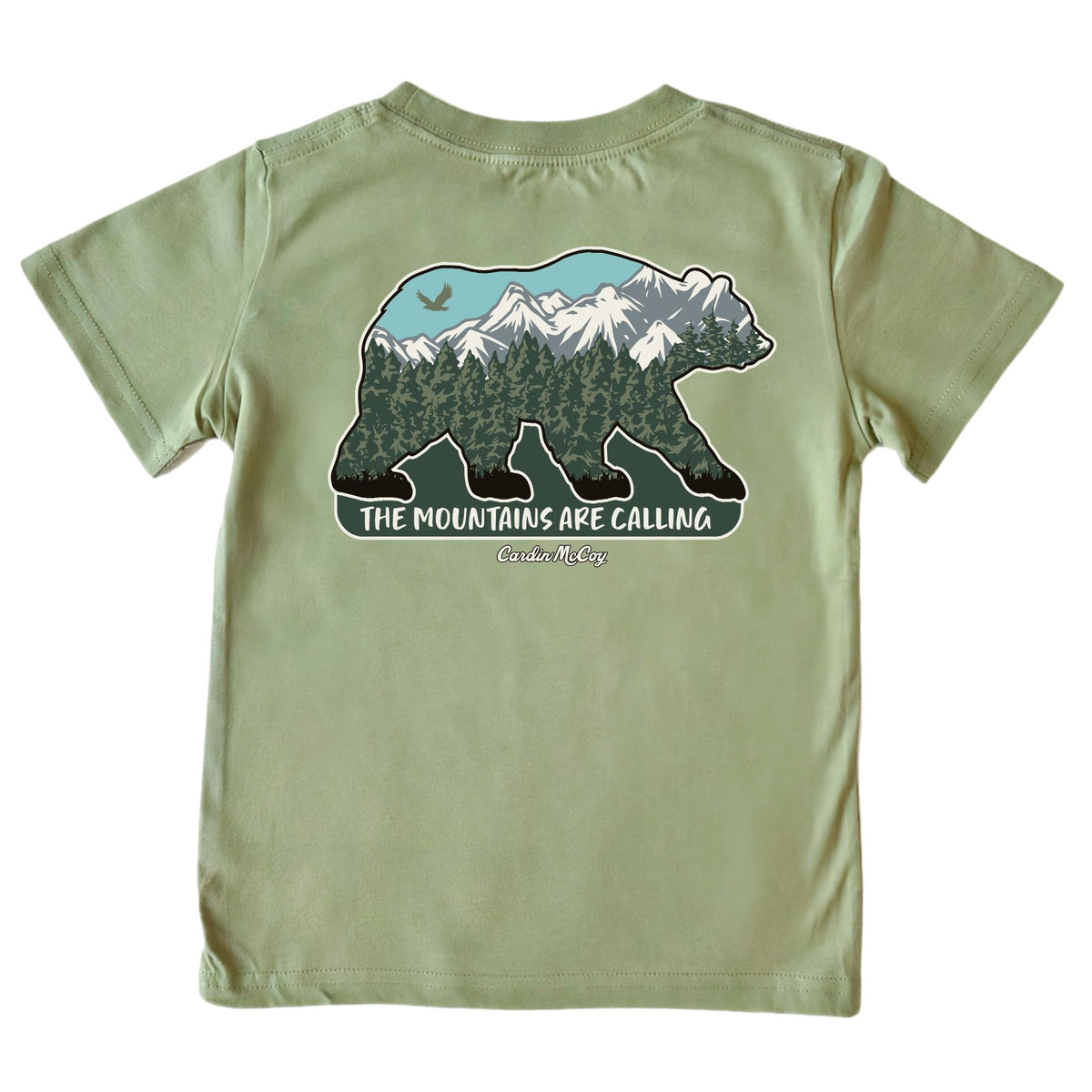 Kids' Mountains Are Calling Short-Sleeve Tee Short Sleeve T-Shirt Cardin McCoy Light Olive XXS (2/3) Pocket