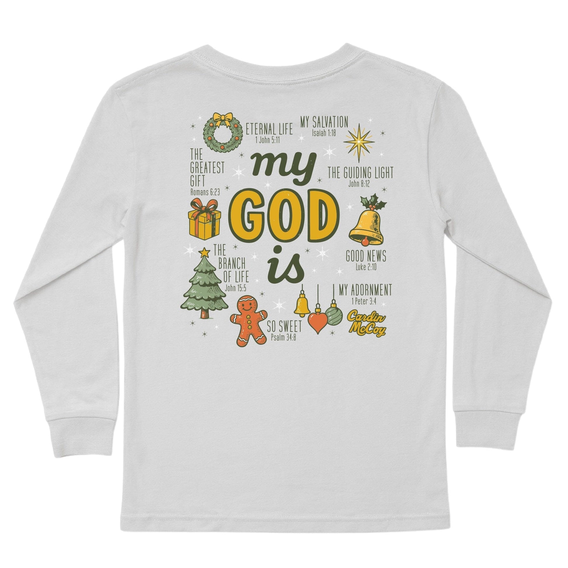 Kids' My God Is Long-Sleeve Tee Long Sleeve T-Shirt Cardin McCoy Ice Gray XXS (2/3) Pocket
