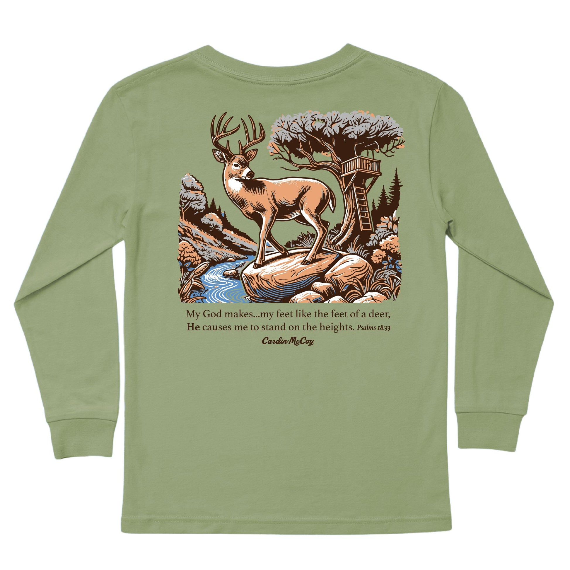 Kids' My God Makes Long-Sleeve Tee Long Sleeve T-Shirt Cardin McCoy Light Olive XXS (2/3) Pocket