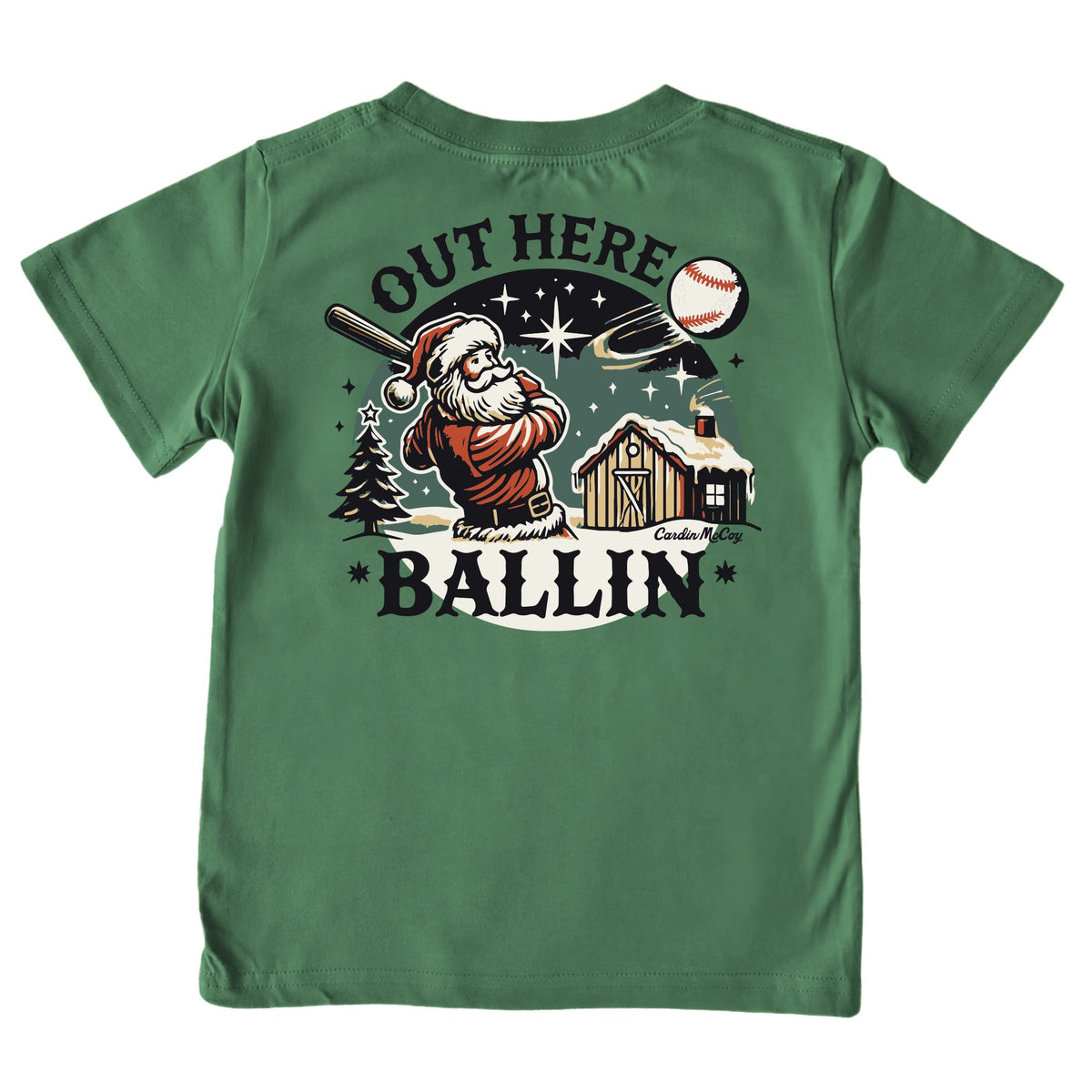 Kids' Out Here Ballin' Short-Sleeve Tee Short Sleeve T-Shirt Cardin McCoy Dark Olive XXS (2/3) Pocket