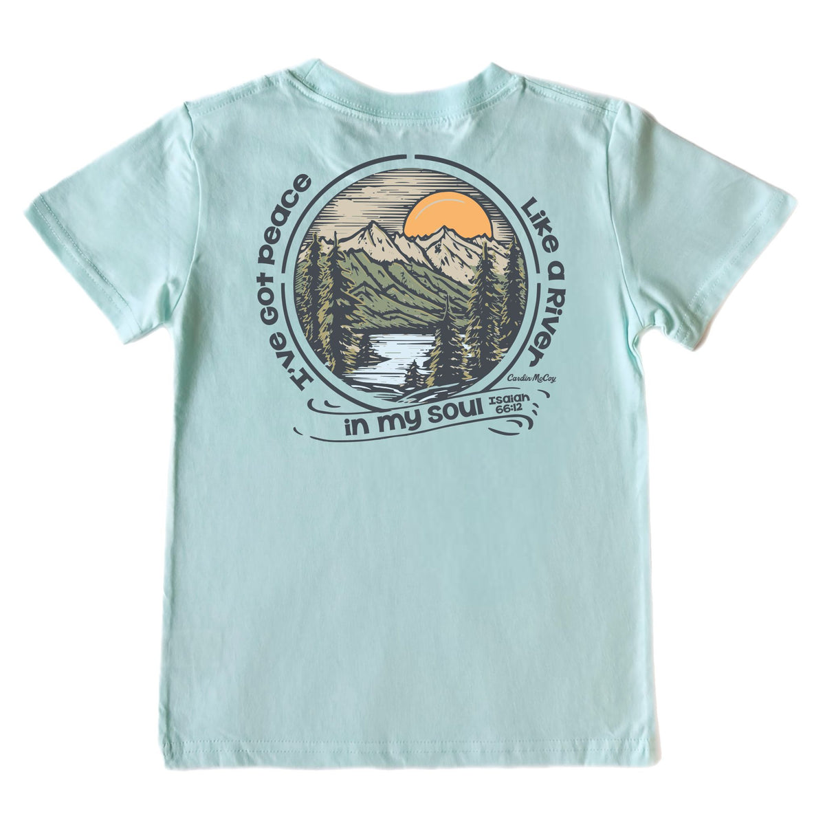 Kids' Peace Like A River Short-Sleeve Tee Short Sleeve T-Shirt Cardin McCoy Blue Mint XXS (2/3) Pocket