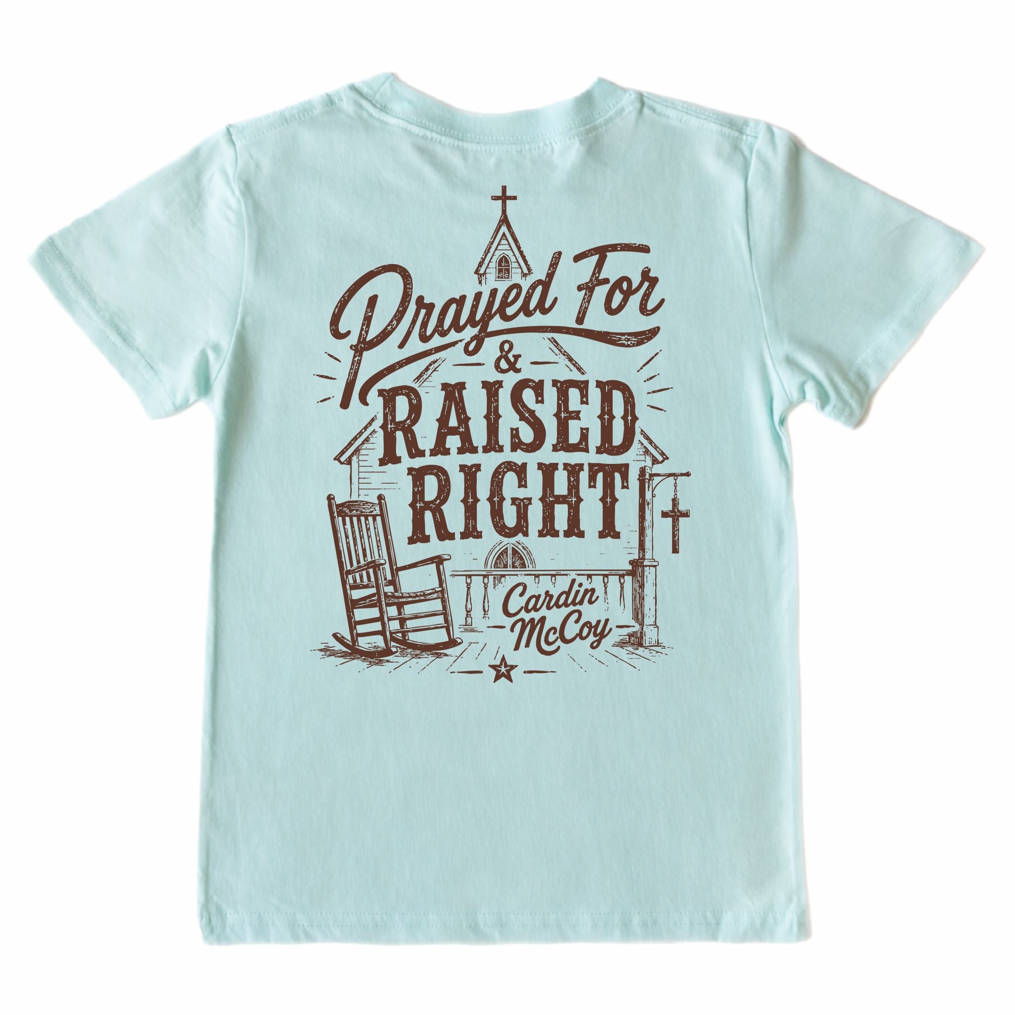 Kids' Prayed For Short-Sleeve Tee Short Sleeve T-Shirt Cardin McCoy Blue Mint XXS (2/3) Pocket