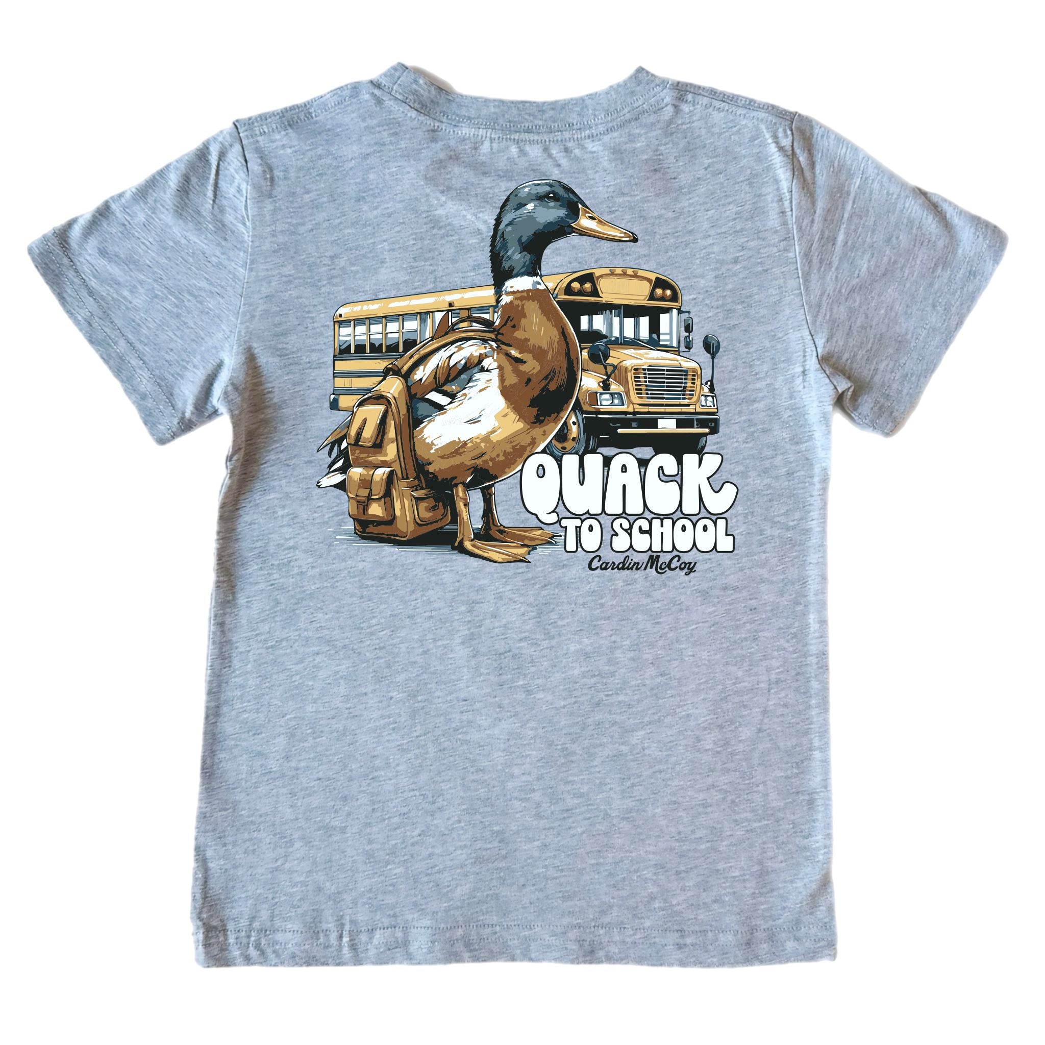 Kids' Quack to School Short-Sleeve Tee Short Sleeve T-Shirt Cardin McCoy Heather Gray XXS (2/3) Pocket