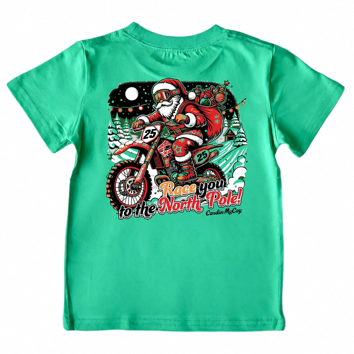 Kids' Race To The North Pole Short-Sleeve Tee Short Sleeve T-Shirt Cardin McCoy Green XXS (2/3) Pocket