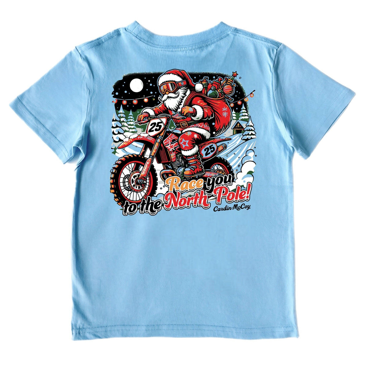 Kids' Race To The North Pole Short-Sleeve Tee Short Sleeve T-Shirt Cardin McCoy Light Blue XXS (2/3) Pocket