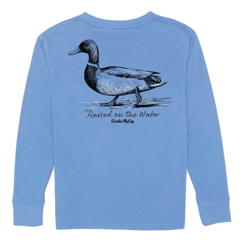 Kids' Raised on the Water Long-Sleeve Tee Long Sleeve T-Shirt Cardin McCoy Carolina Blue XXS (2/3) Pocket