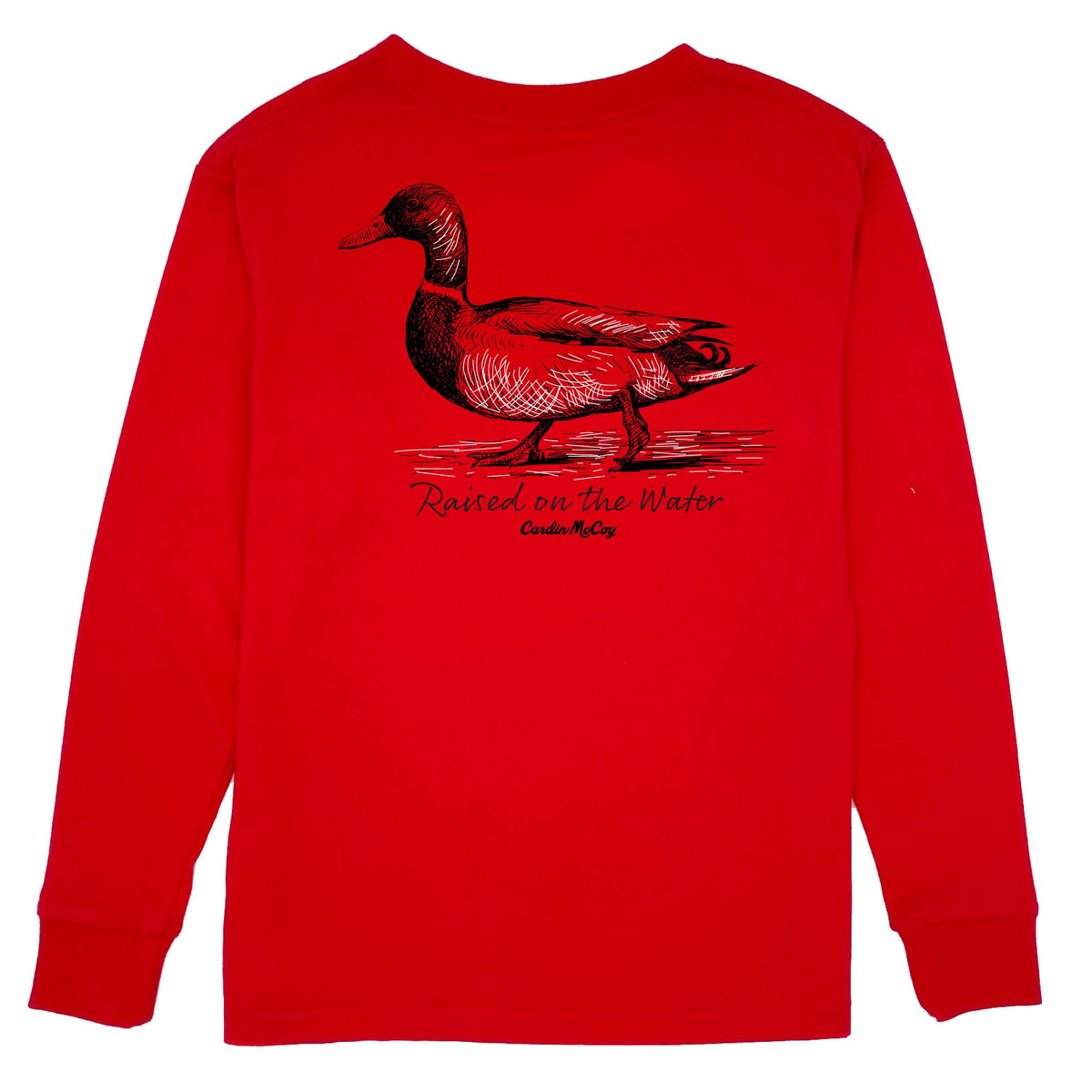 Kids' Raised on the Water Long-Sleeve Tee Long Sleeve T-Shirt Cardin McCoy Red XXS (2/3) Pocket