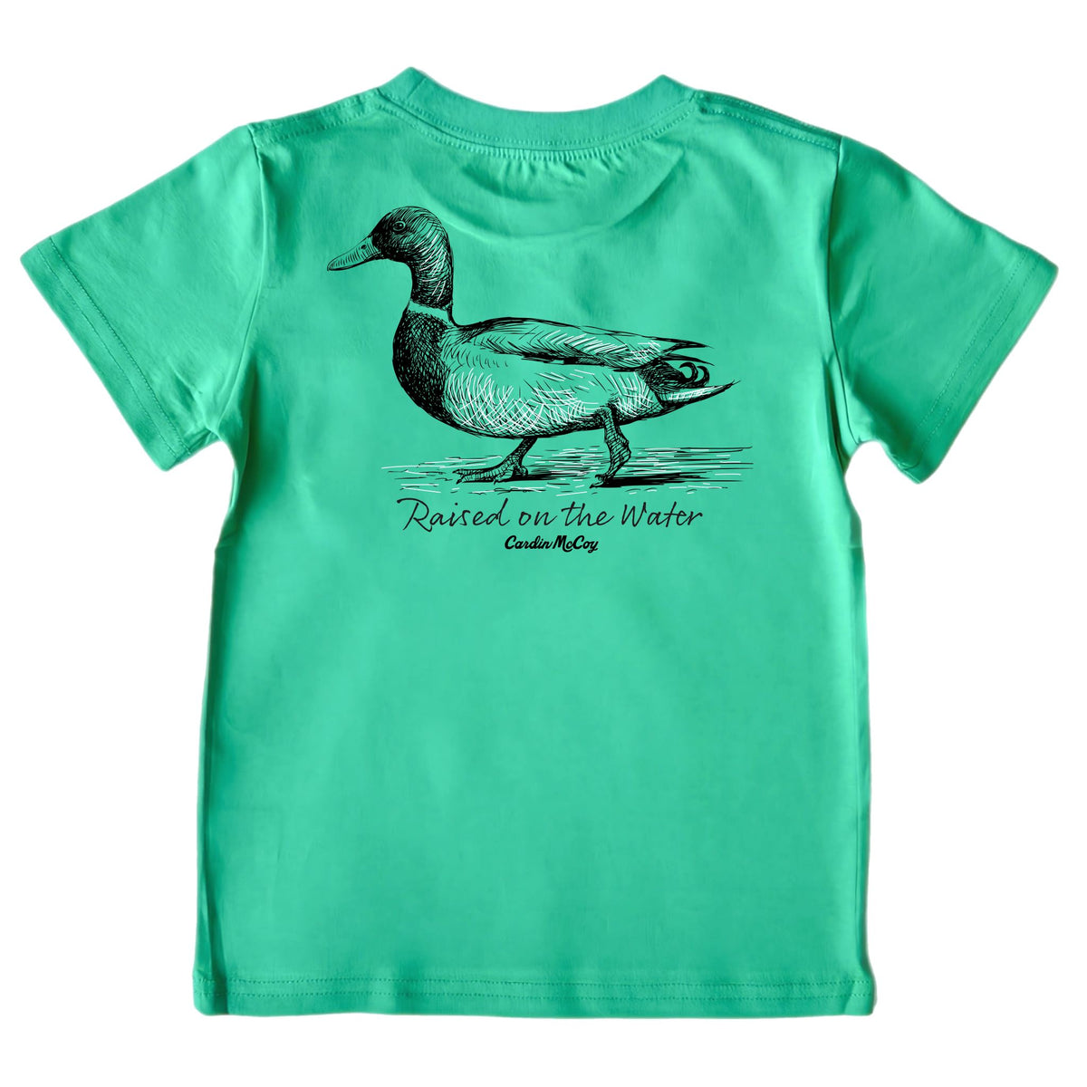 Kids' Raised on the Water Short-Sleeve Tee Short Sleeve T-Shirt Cardin McCoy Green XXS (2/3) Pocket