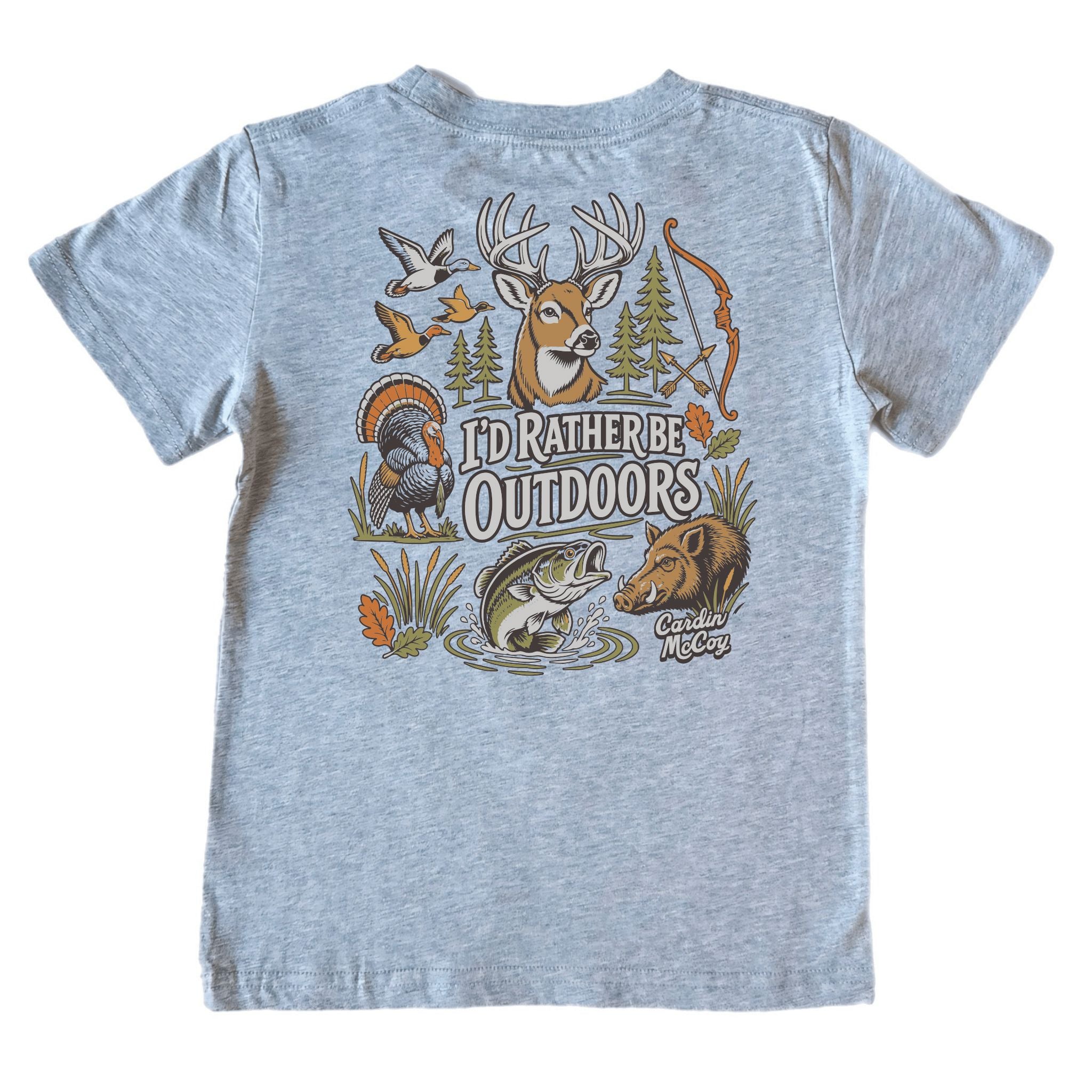 Kids' Rather Be Outdoors Short-Sleeve Tee Short Sleeve T-Shirt Cardin McCoy Heather Gray XXS (2/3) Pocket